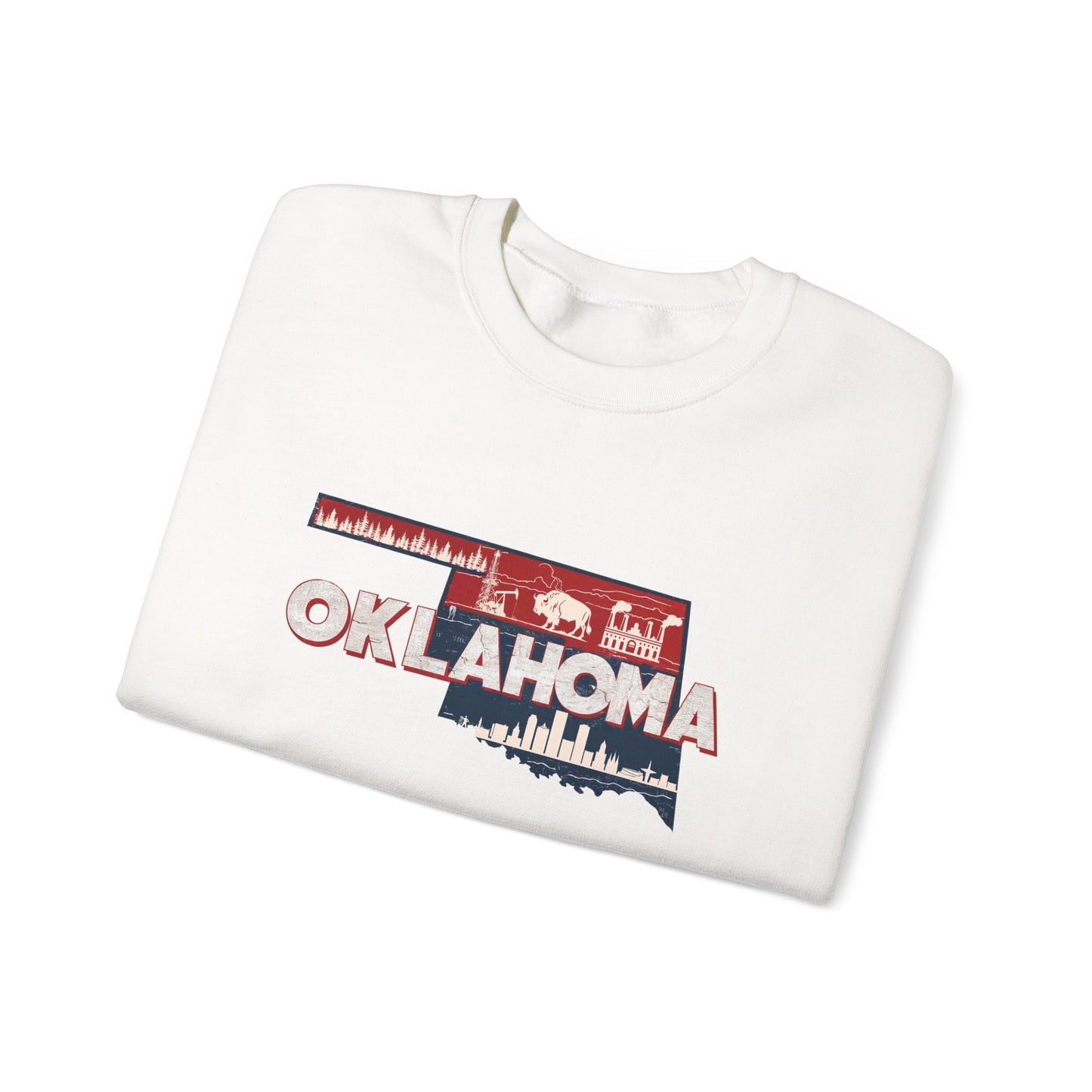 Oklahoma State Shape Skyline Crewneck Sweatshirt