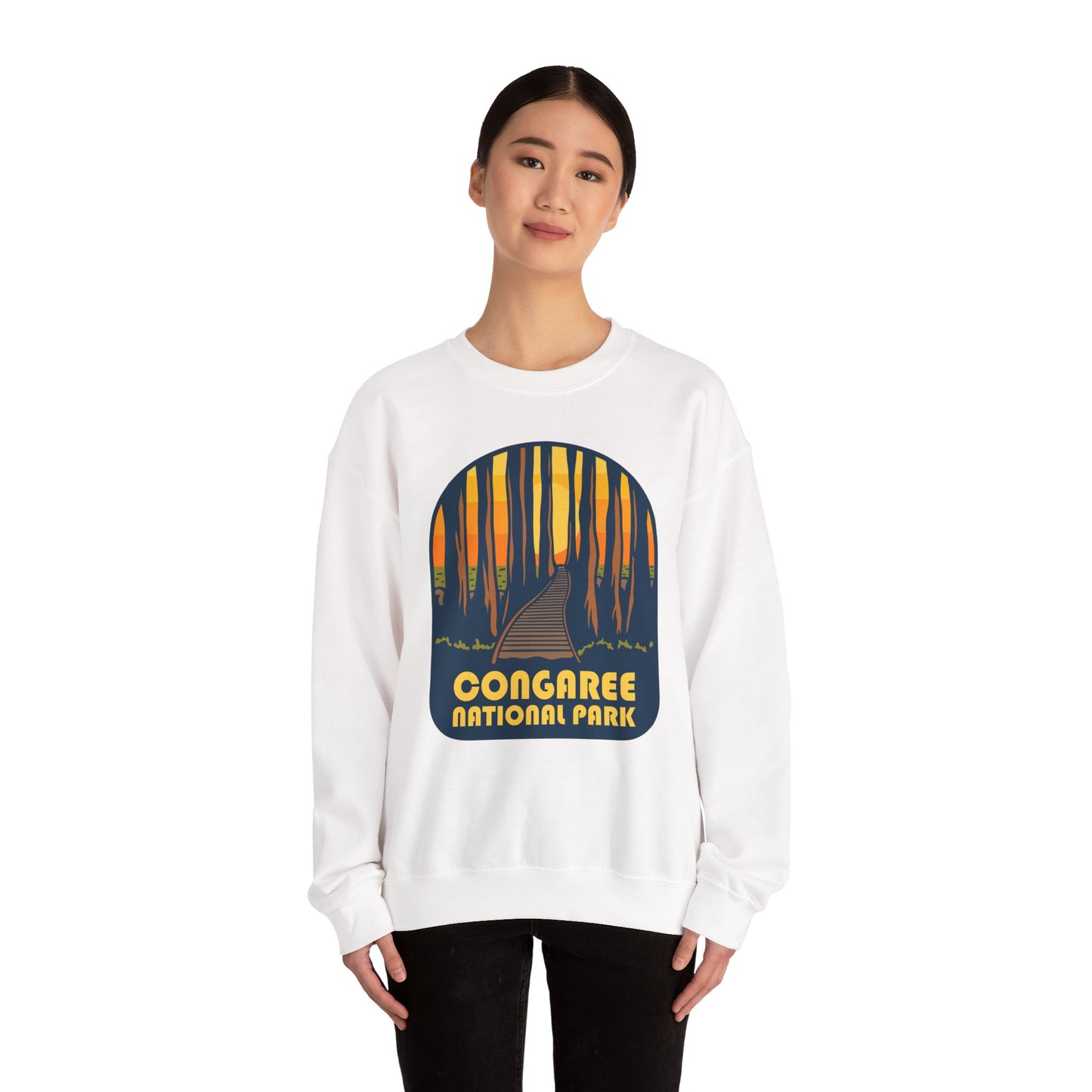 Congaree National Park boardwalk sweatshirt | Cypress forest sunset crewneck