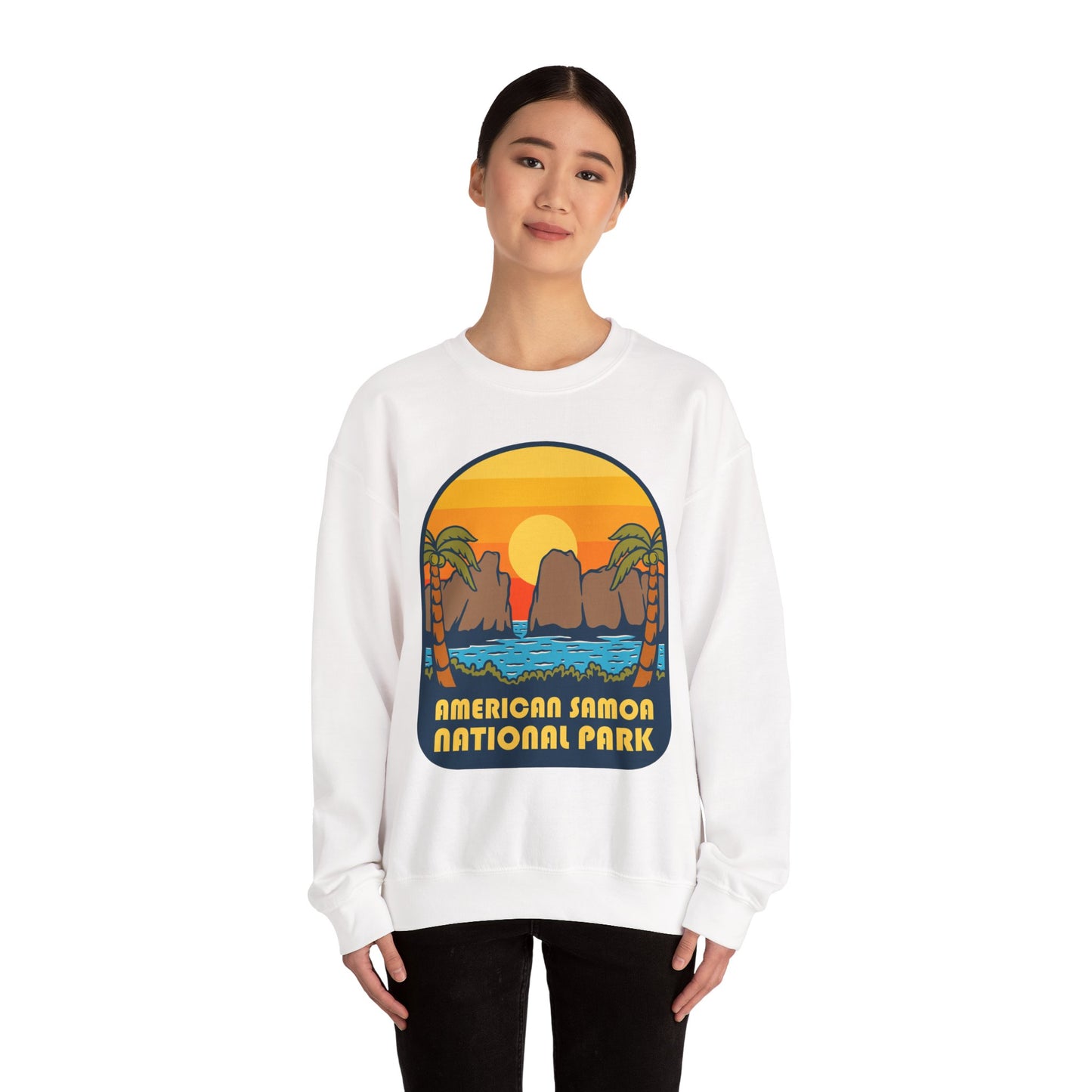 American Samoa National Park sunset palm design Sweatshirt