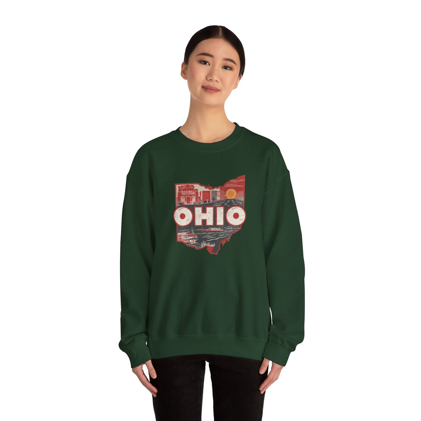Ohio State Outline Vintage Collage Sweatshirt