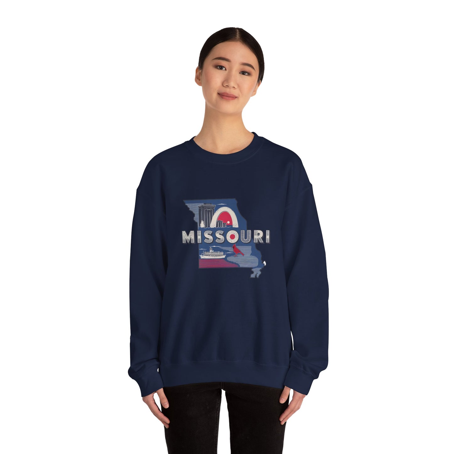 Missouri State Map Retro Arch Crewneck Sweatshirt
