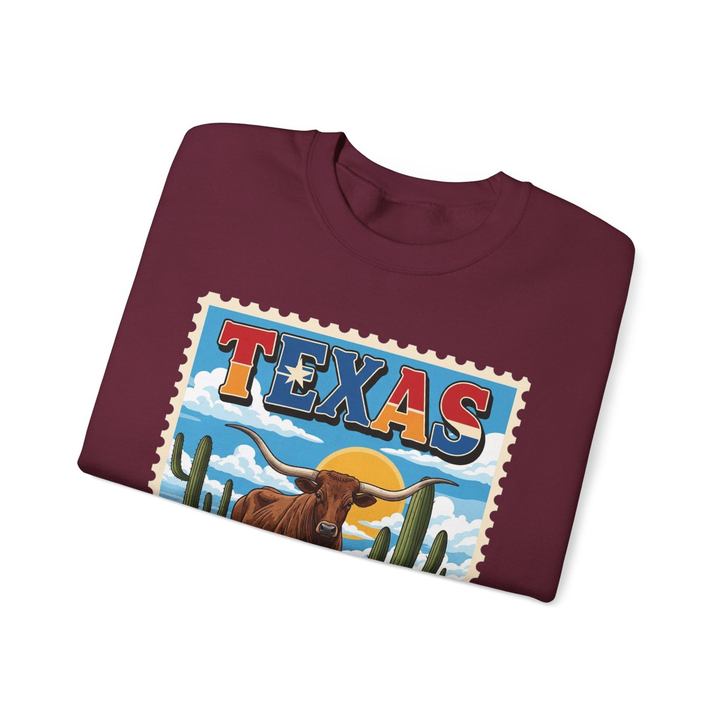Texas Longhorn Illustration Crewneck Sweatshirt | Howdy Y'all Vintage Western