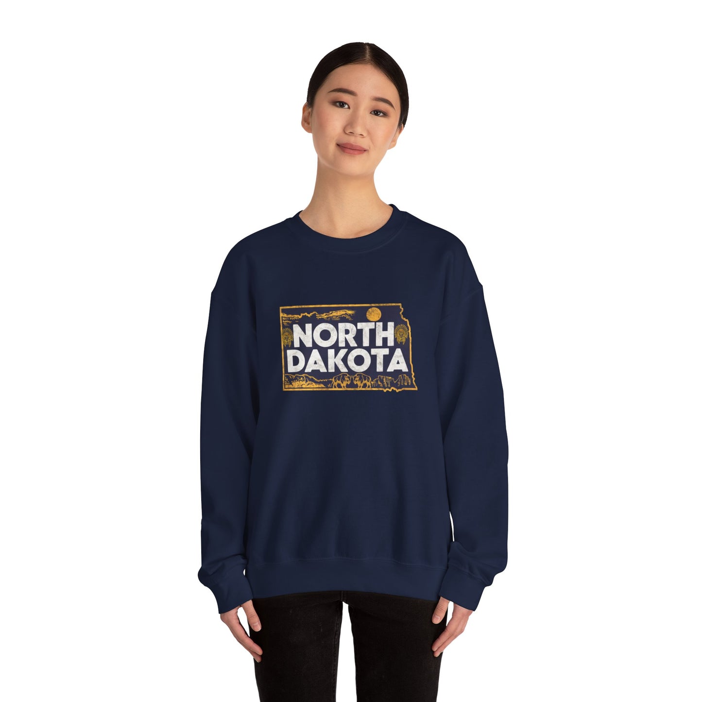North Dakota state landscape sweatshirt | Badlands sunset design