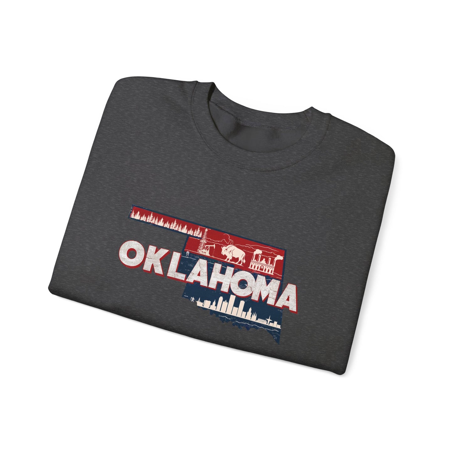 Oklahoma State Shape Skyline Crewneck Sweatshirt
