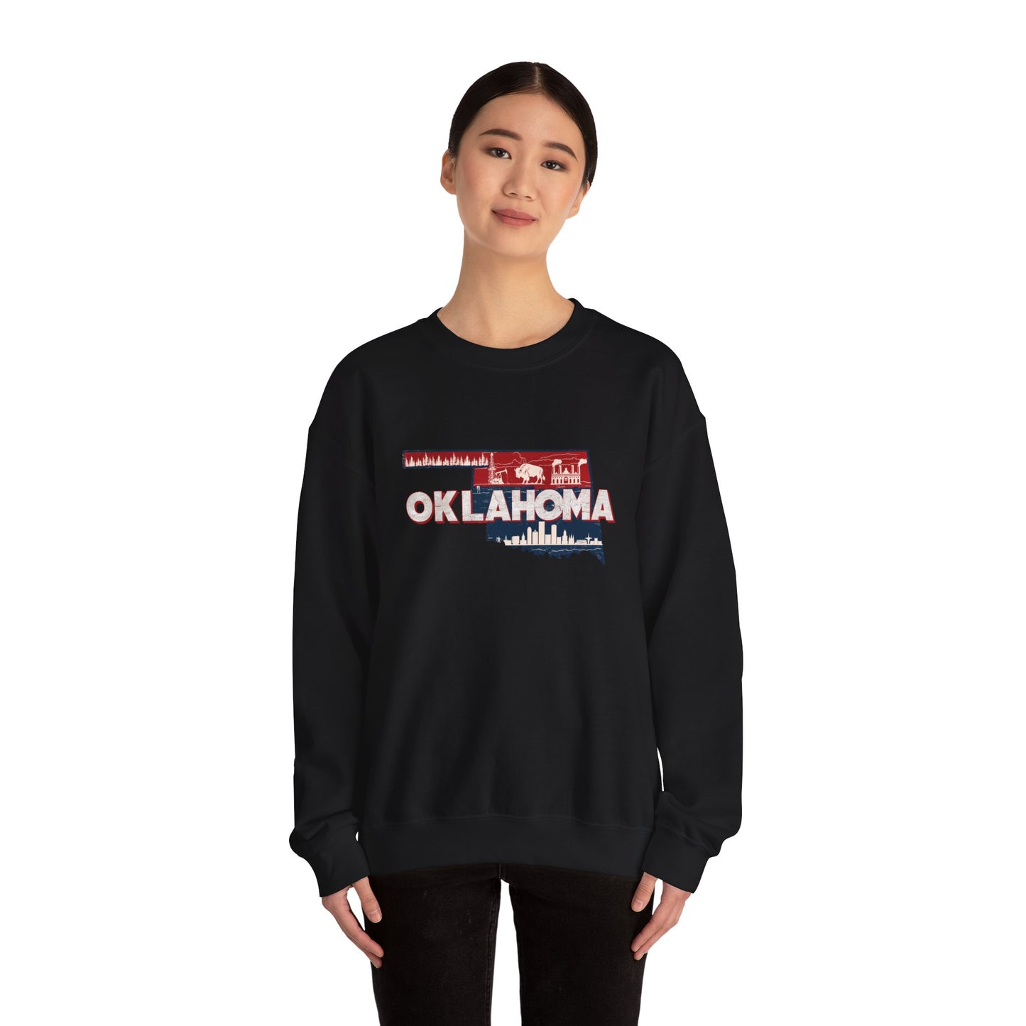 Oklahoma State Shape Skyline Crewneck Sweatshirt