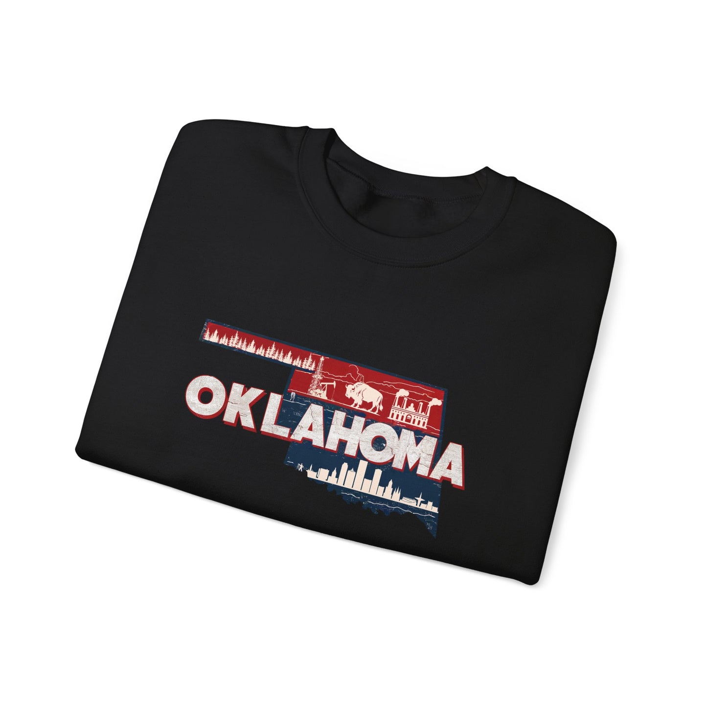 Oklahoma State Shape Skyline Crewneck Sweatshirt