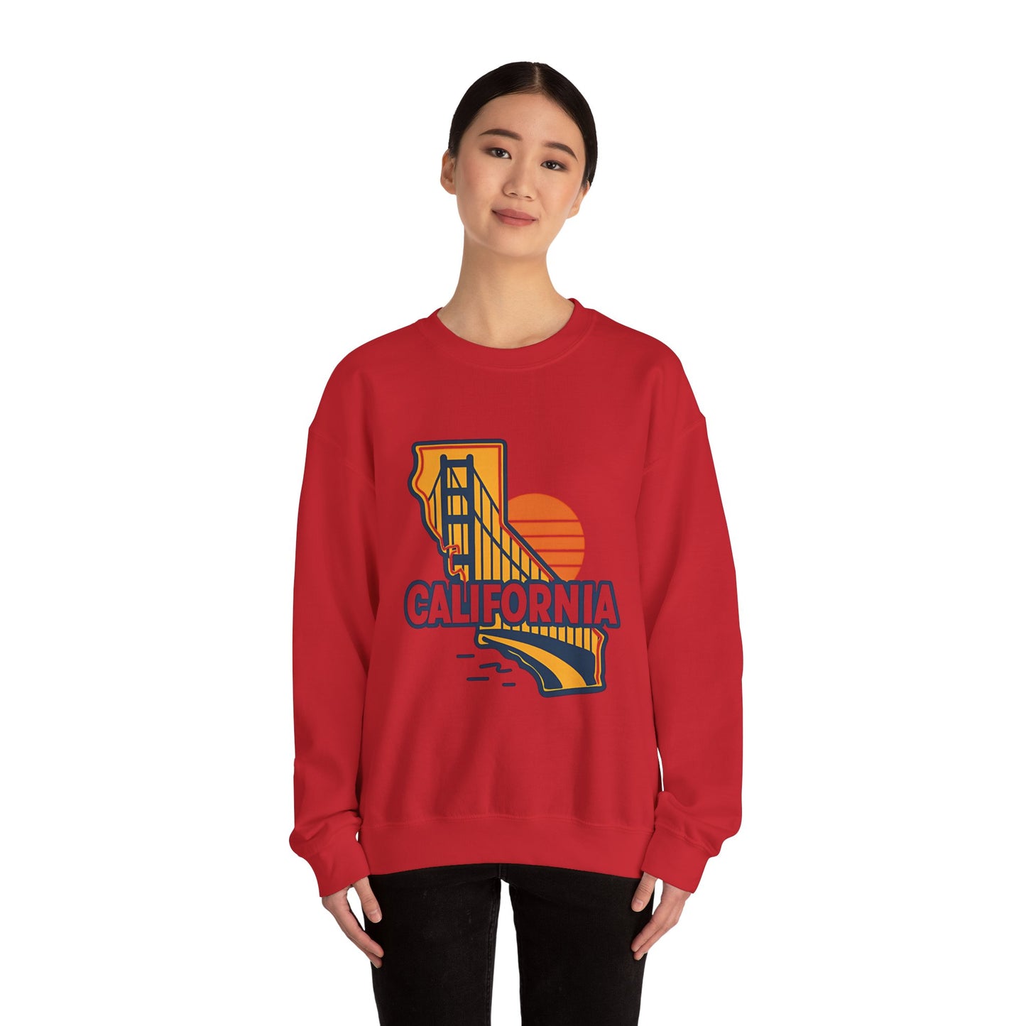 California Golden Gate Bridge Sweatshirt | State Silhouette Sunset