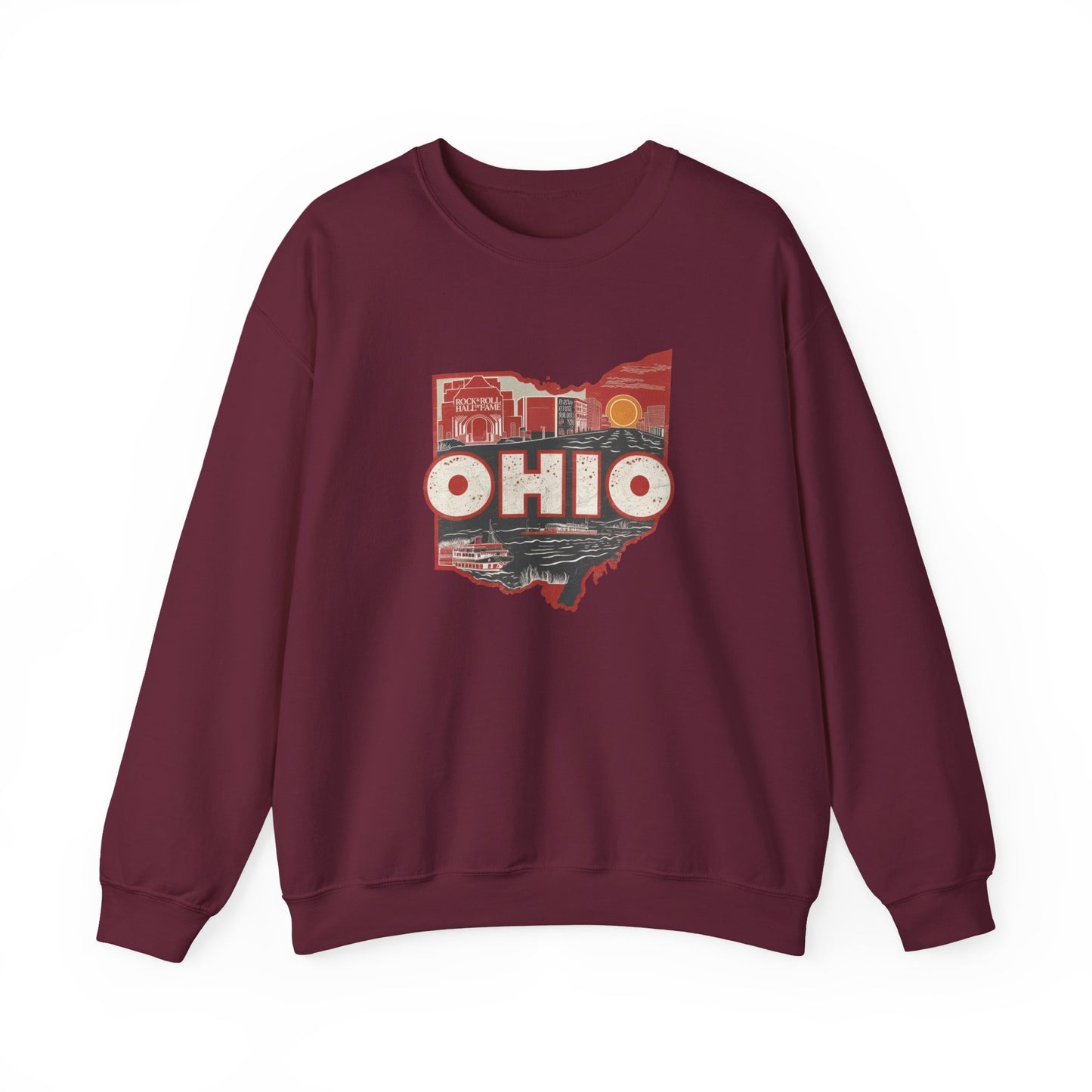 Ohio State Outline Vintage Collage Sweatshirt