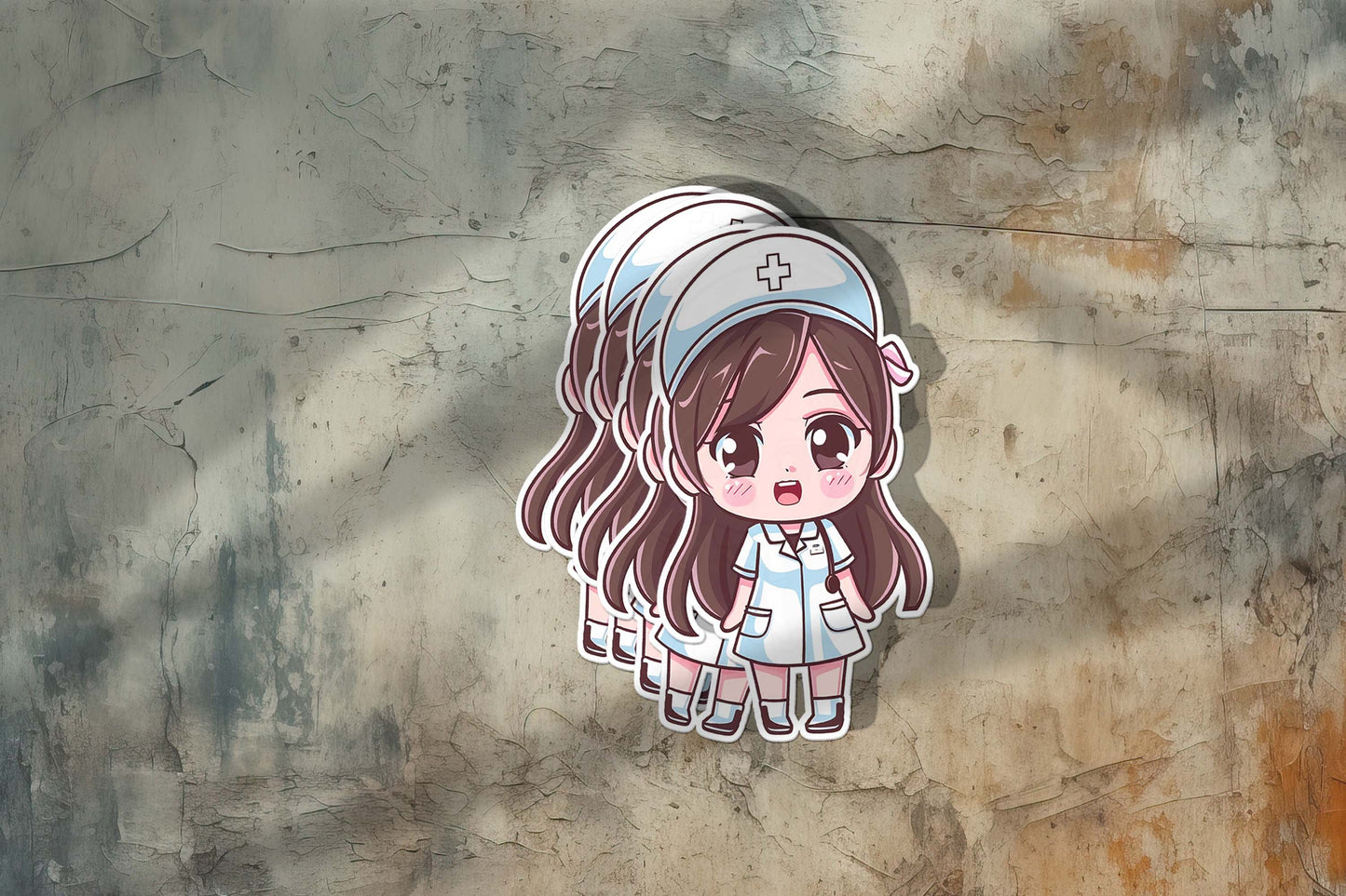 Cute Nurse Sticker – Weatherproof Vinyl for Water Bottles, Laptops & More