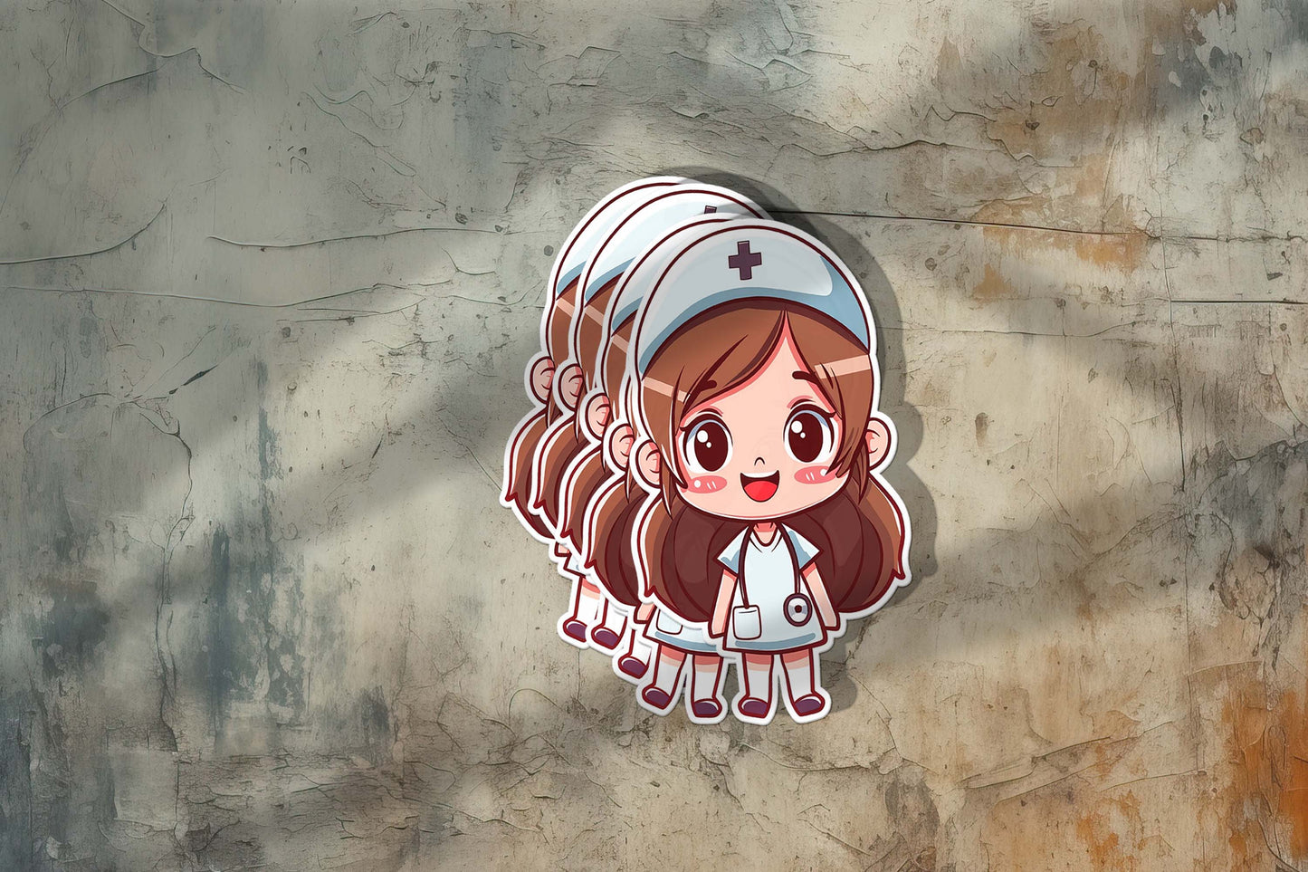 Cute Nurse Sticker – Weatherproof Vinyl for Water Bottles, Laptops & More