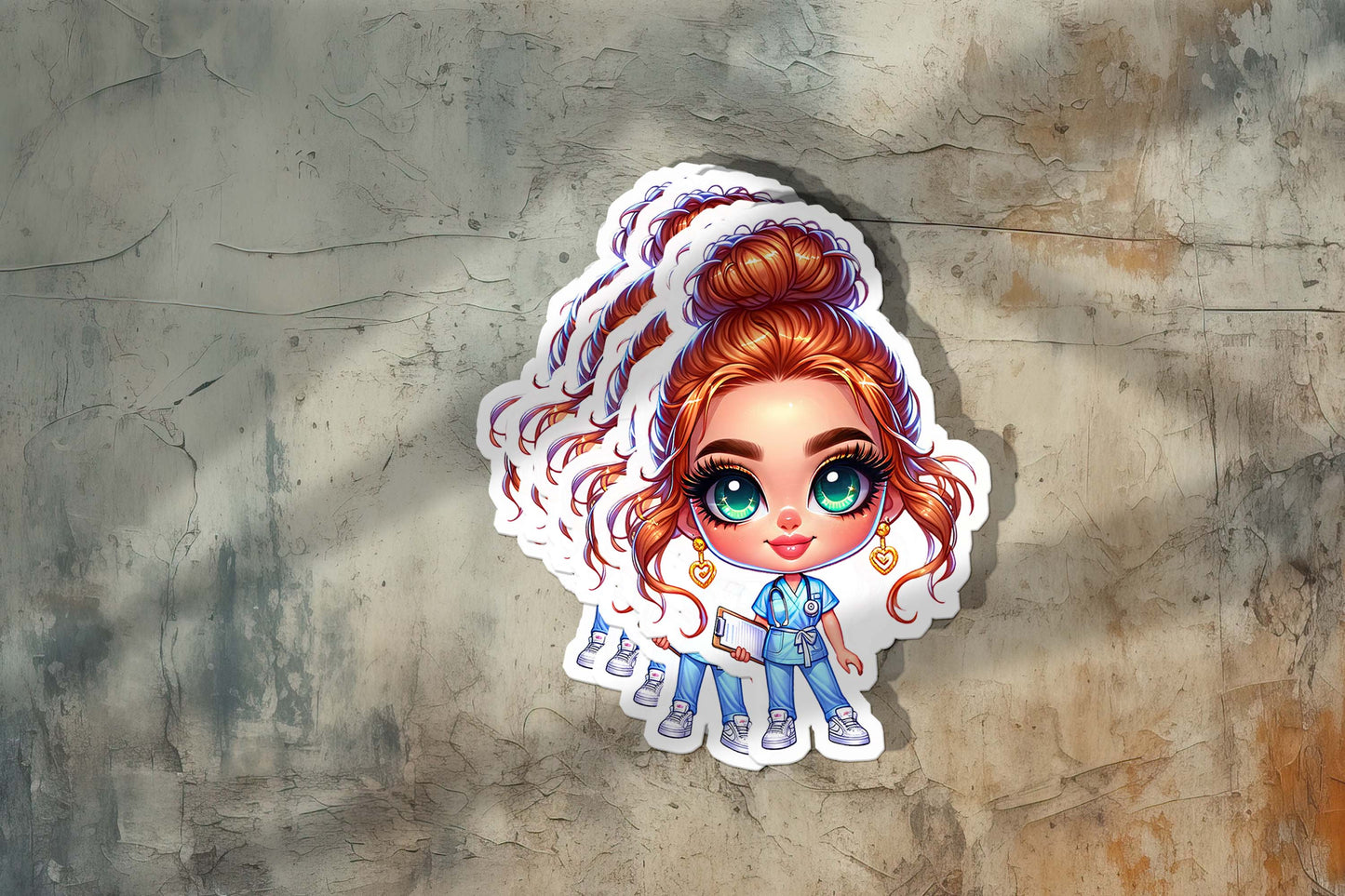 Cute Nurse Sticker – Weatherproof Vinyl for Water Bottles, Laptops & More