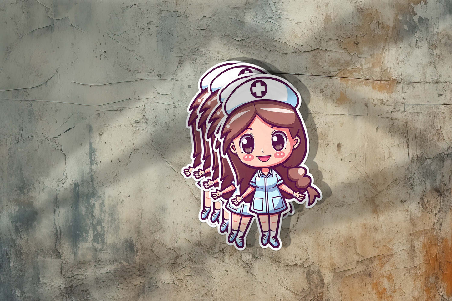 Cute Nurse Sticker – Weatherproof Vinyl for Water Bottles, Laptops & More