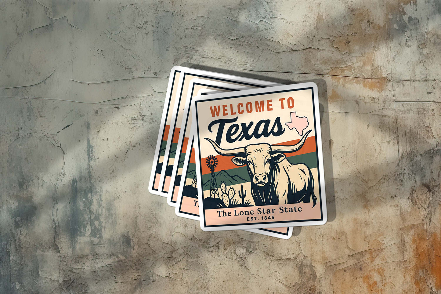 Welcome to Texas Vinyl Sticker – Vintage State Travel Decal