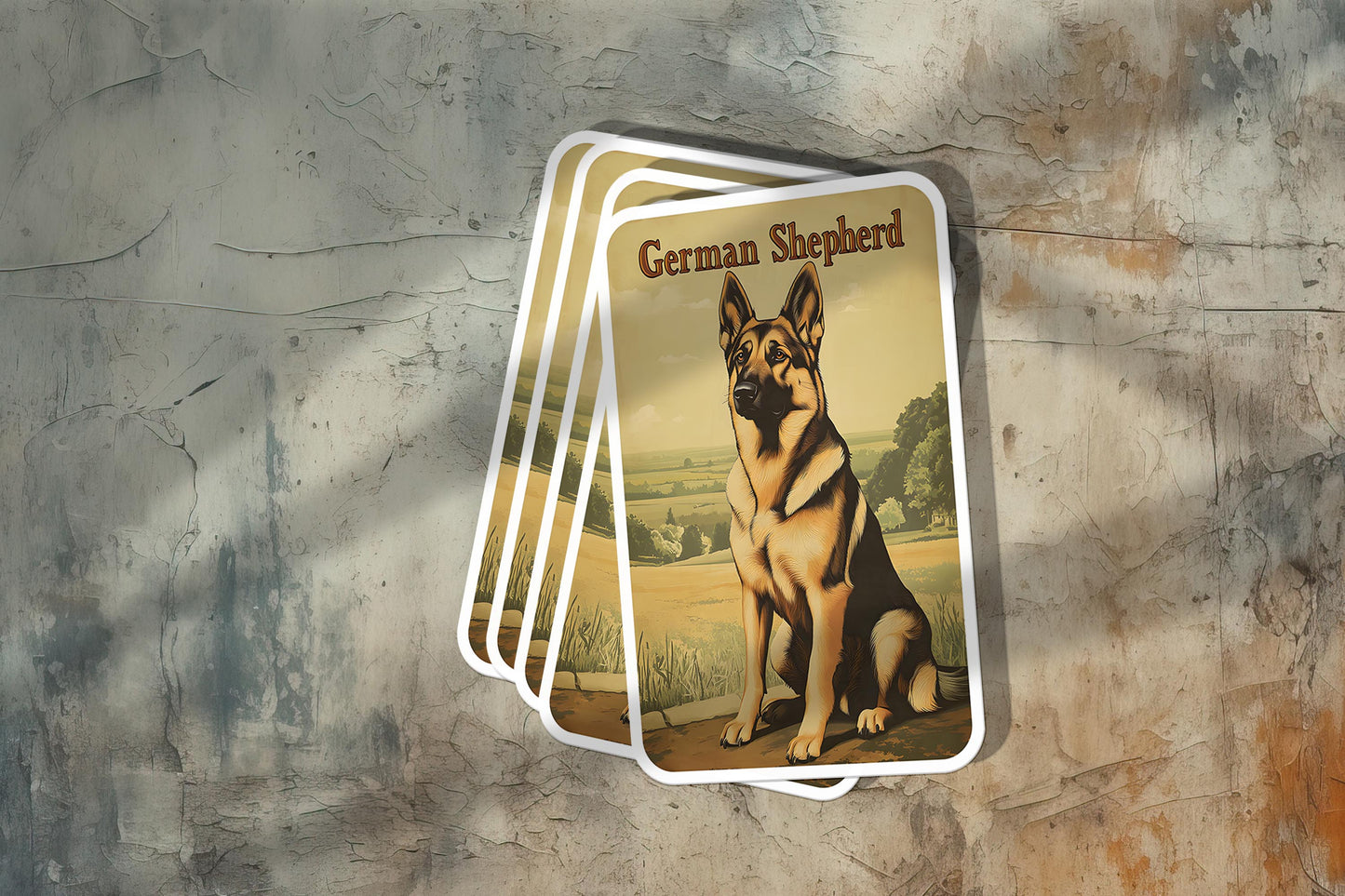 Vintage German Shepherd Sticker – Durable Vinyl Sticker