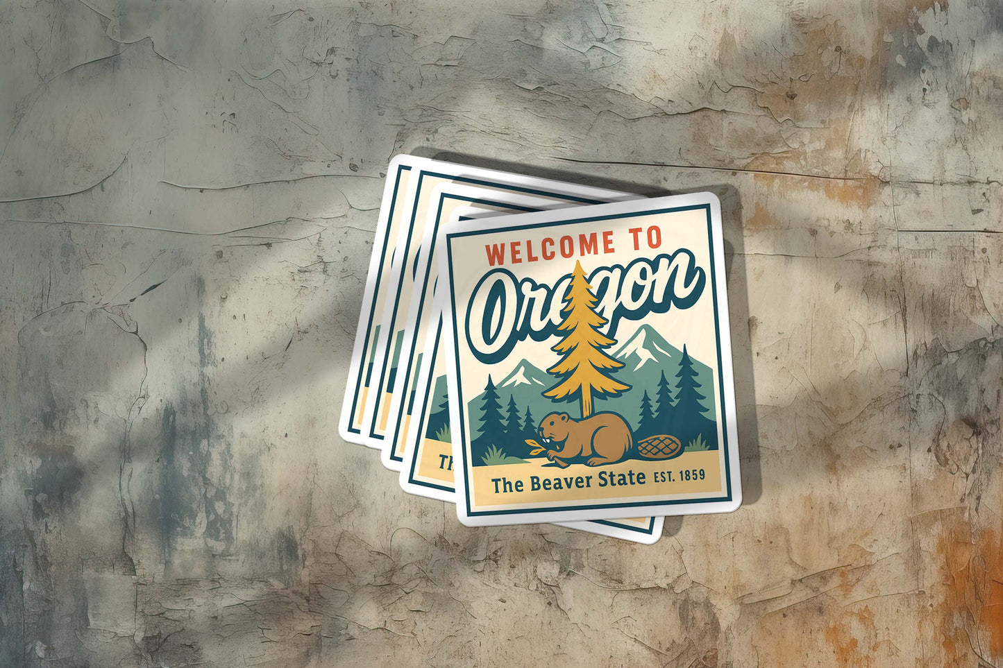 Welcome to Oregon Vinyl Sticker – Vintage State Travel Decal