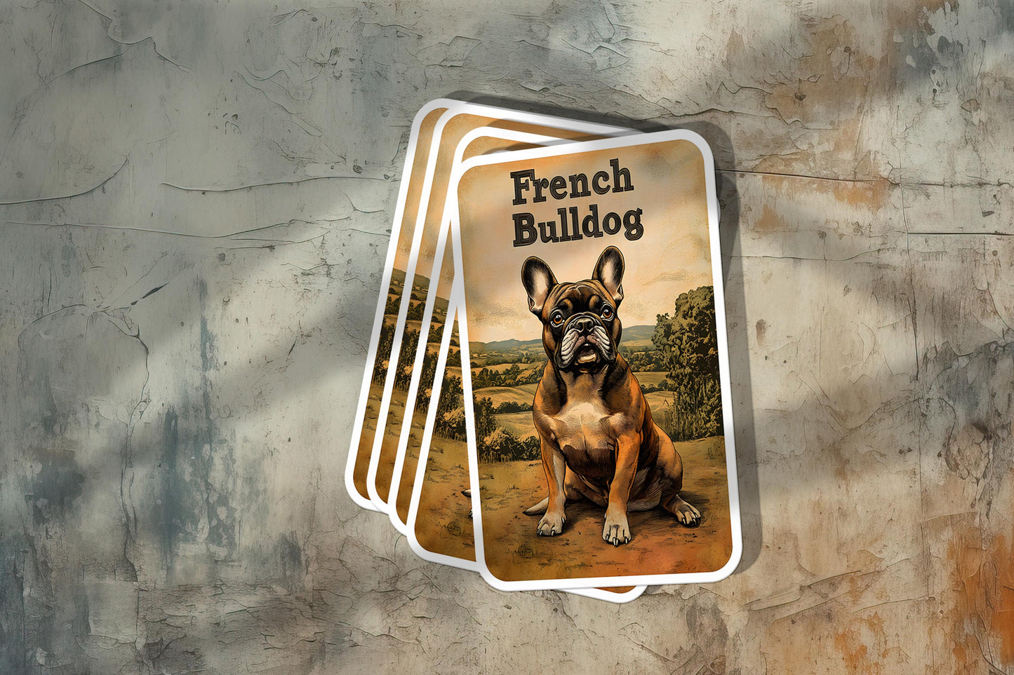 Vintage French Bulldog Sticker – Durable Vinyl Sticker