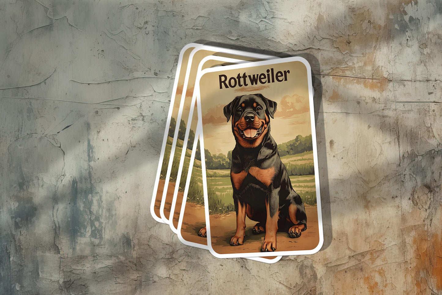 Vintage Rottweiler Sticker – Durable Vinyl Sticker