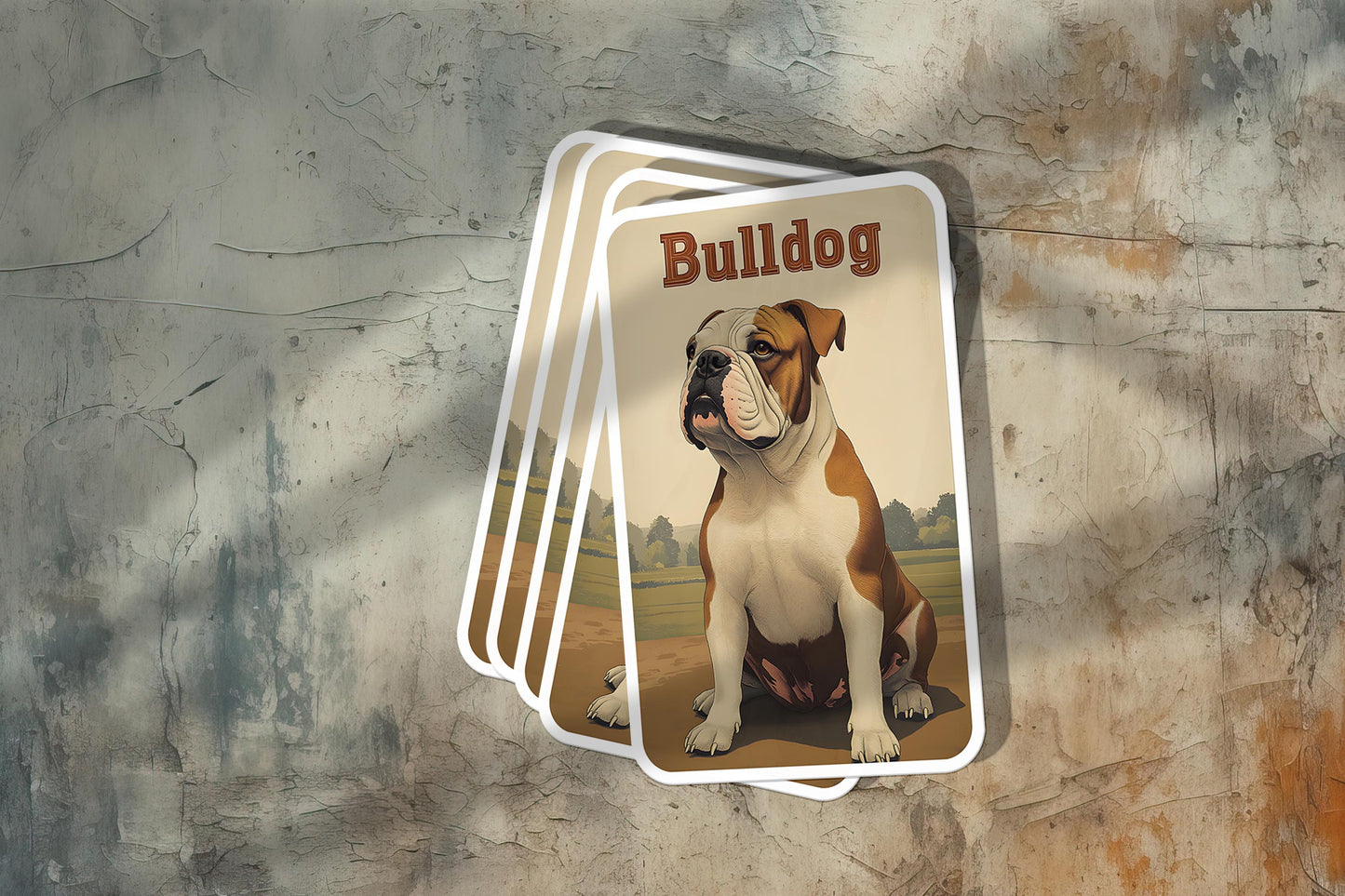 Vintage Bulldog Sticker – Durable Vinyl Sticker