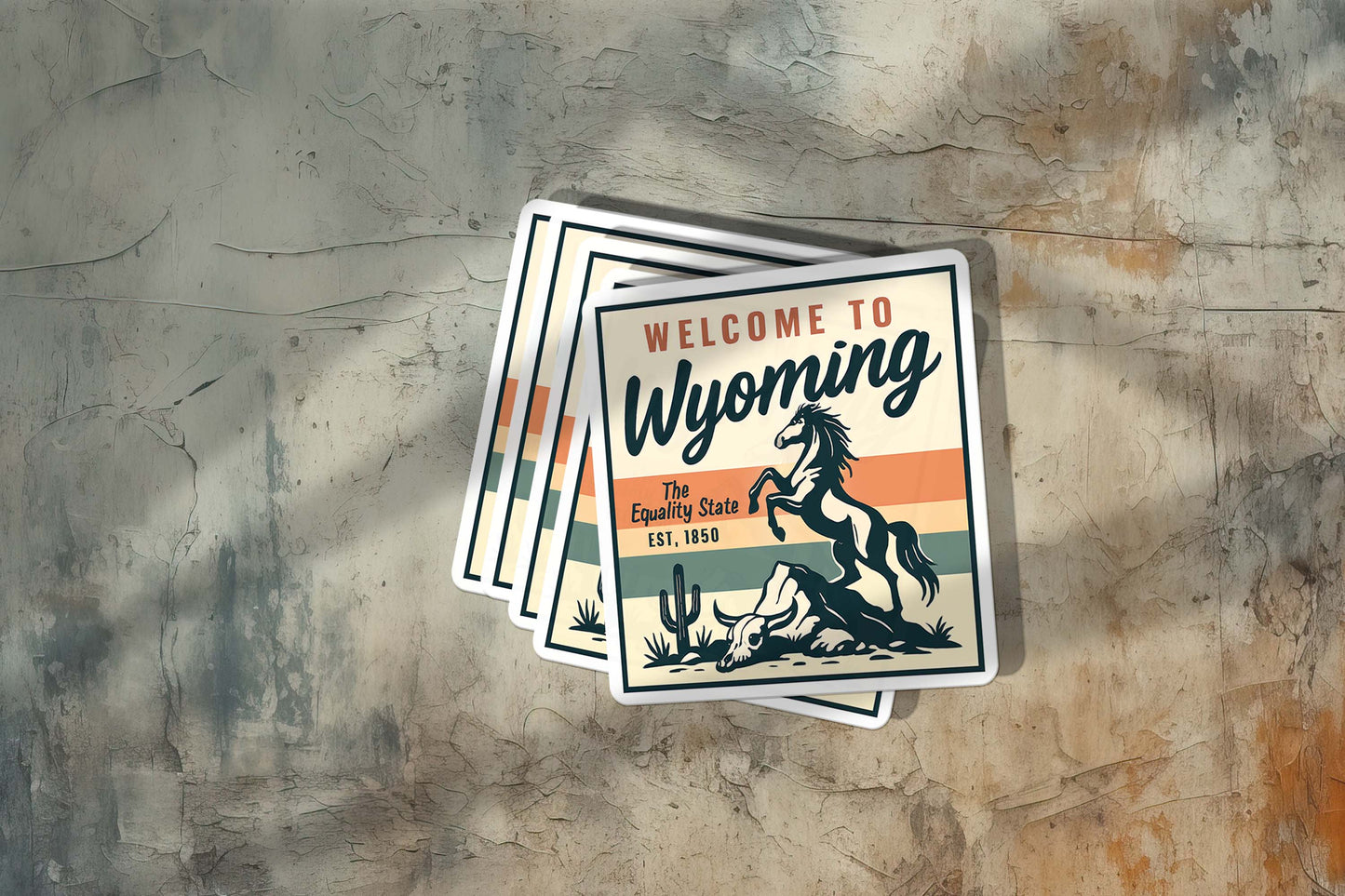 Welcome to Wyoming Vinyl Sticker – Vintage State Travel Decal
