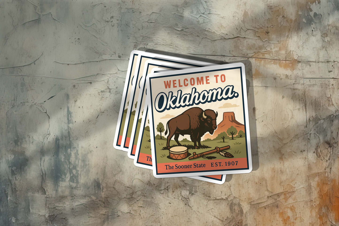 Welcome to Oklahoma Vinyl Sticker – Vintage State Travel Decal