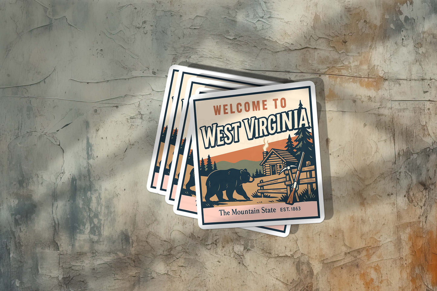 Welcome to West Virginia Vinyl Sticker – Vintage State Travel Decal