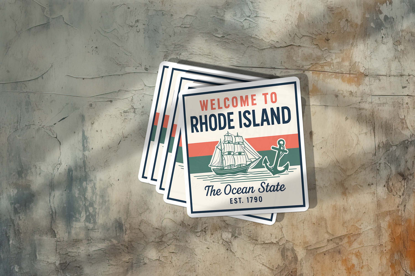 Welcome to Rhode Island Vinyl Sticker – Vintage State Travel Decal