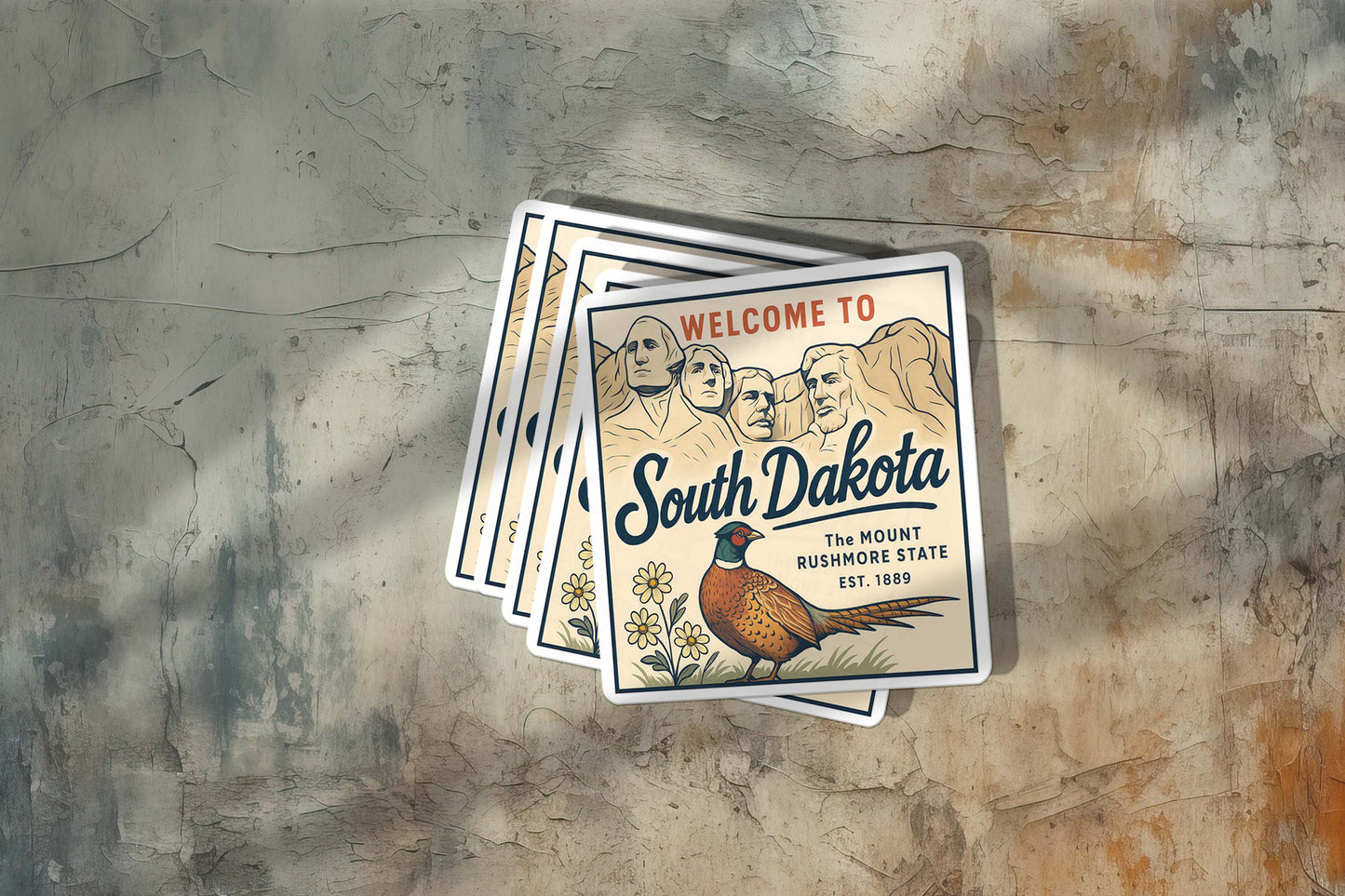 Welcome to South Dakota Vinyl Sticker – Vintage State Travel Decal