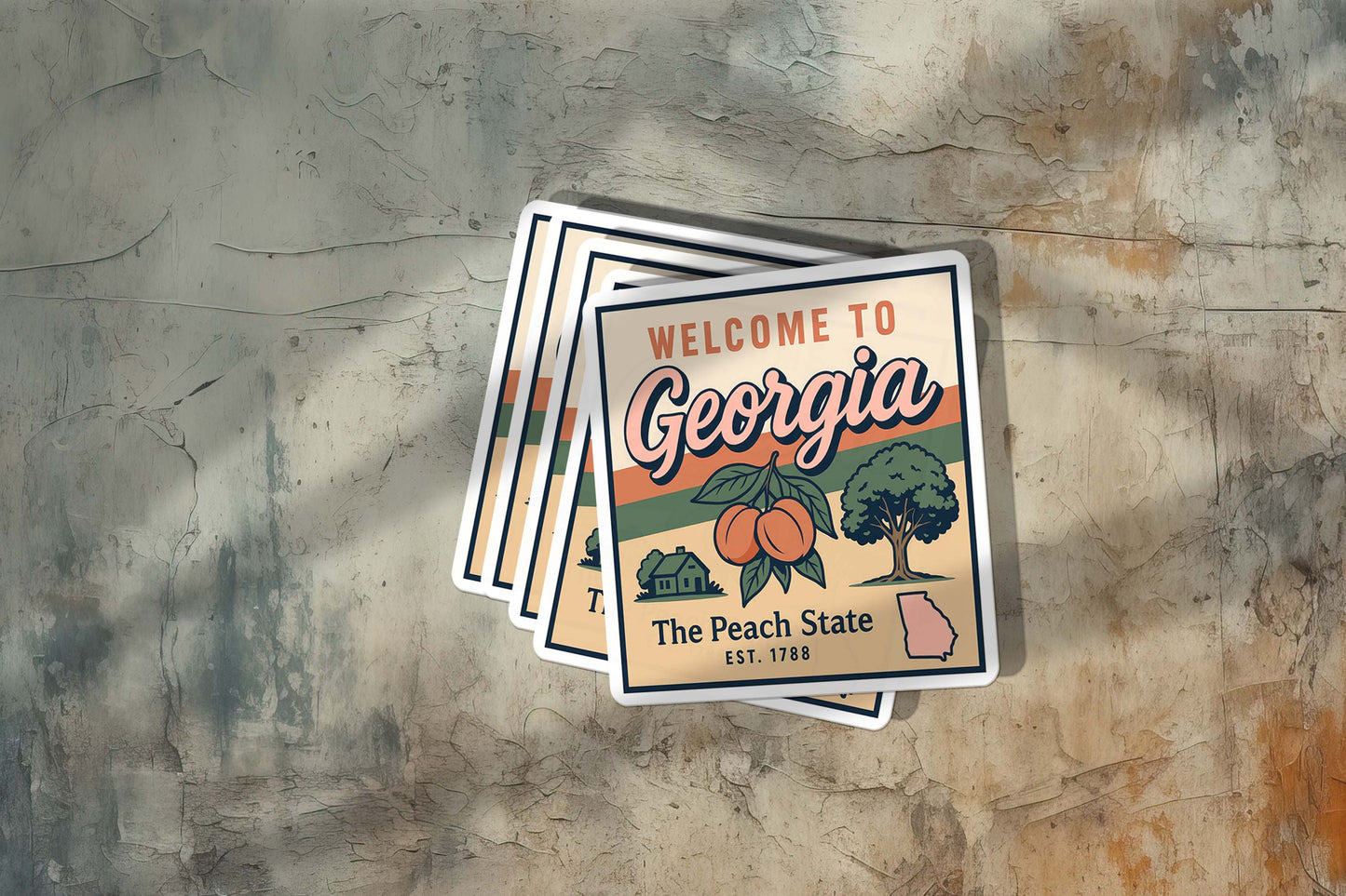Welcome to Georgia Vinyl Sticker – Vintage State Travel Decal