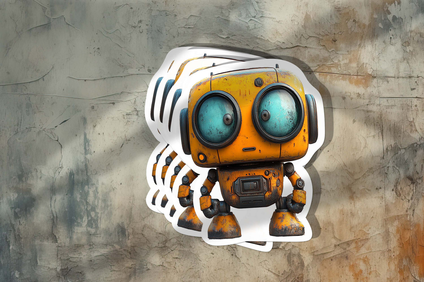 Cute Cartoon Robot Sticker – Durable Weatherproof Vinyl for All Surfaces