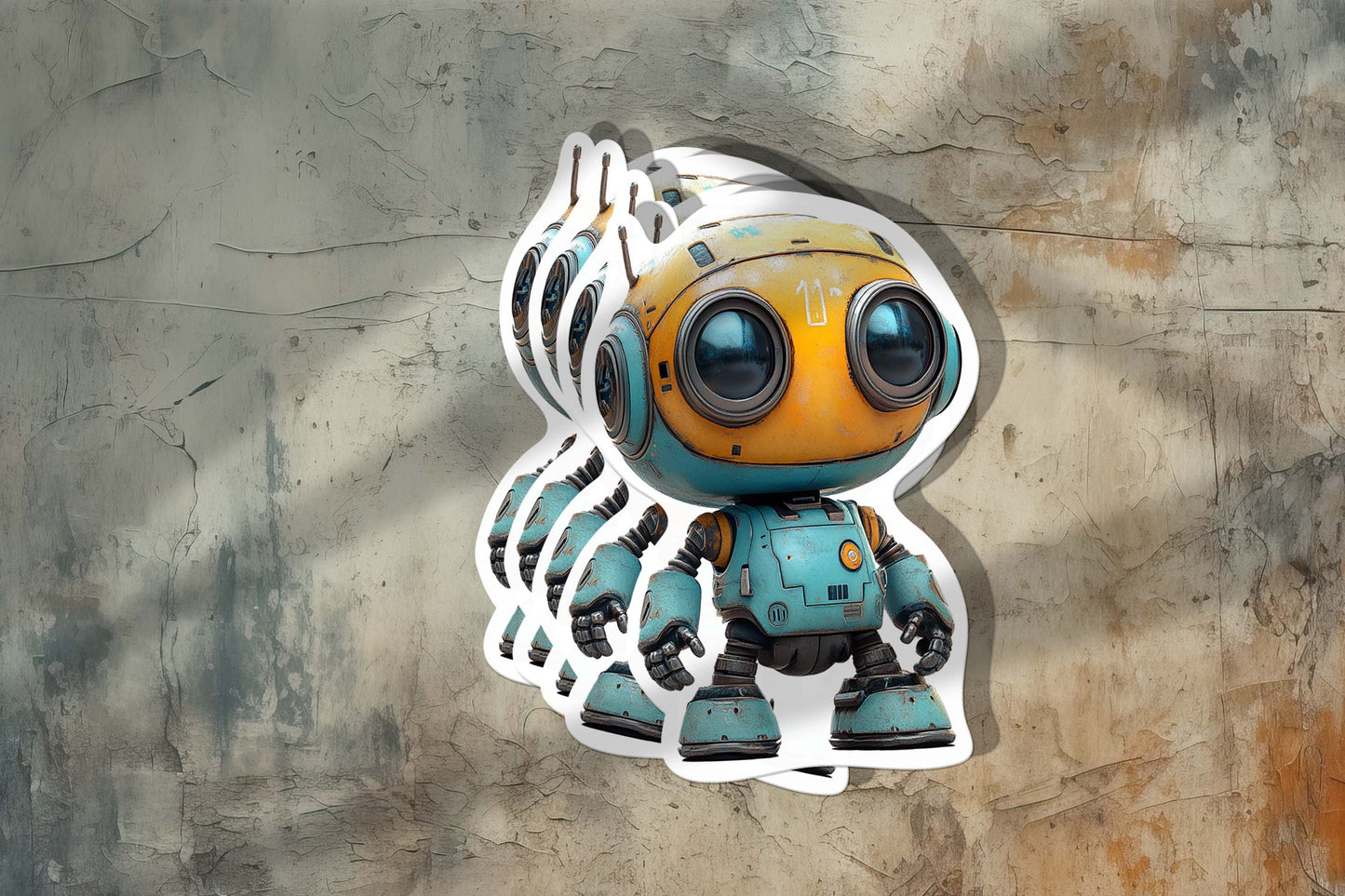 Cute Cartoon Robot Sticker – Durable Weatherproof Vinyl for All Surfaces