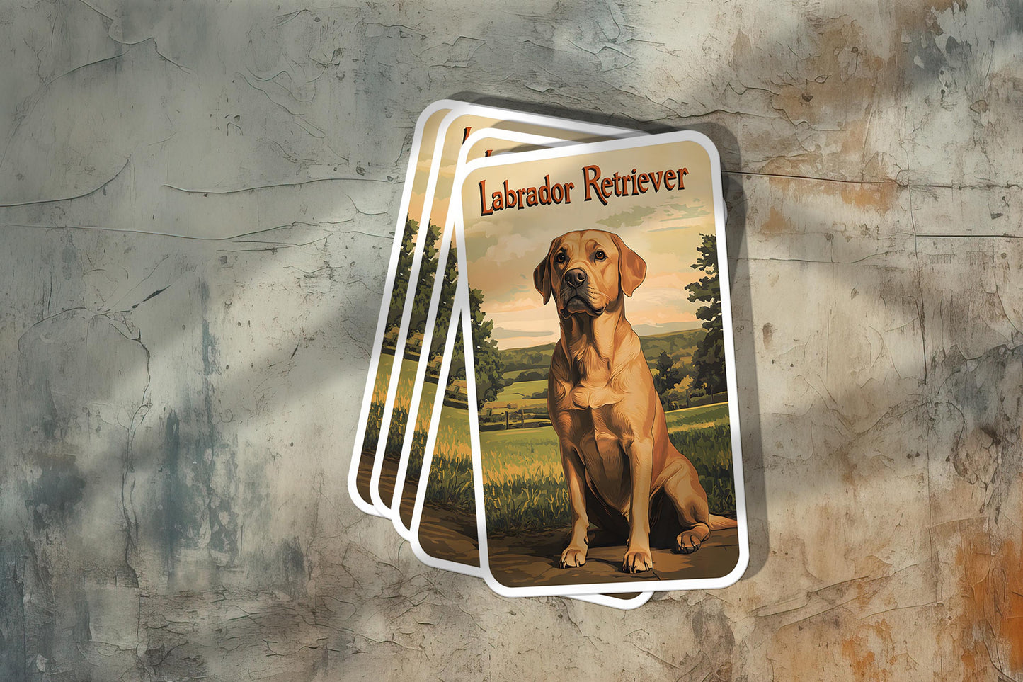Vintage Labrador Retriever Sticker – Durable Vinyl Sticker