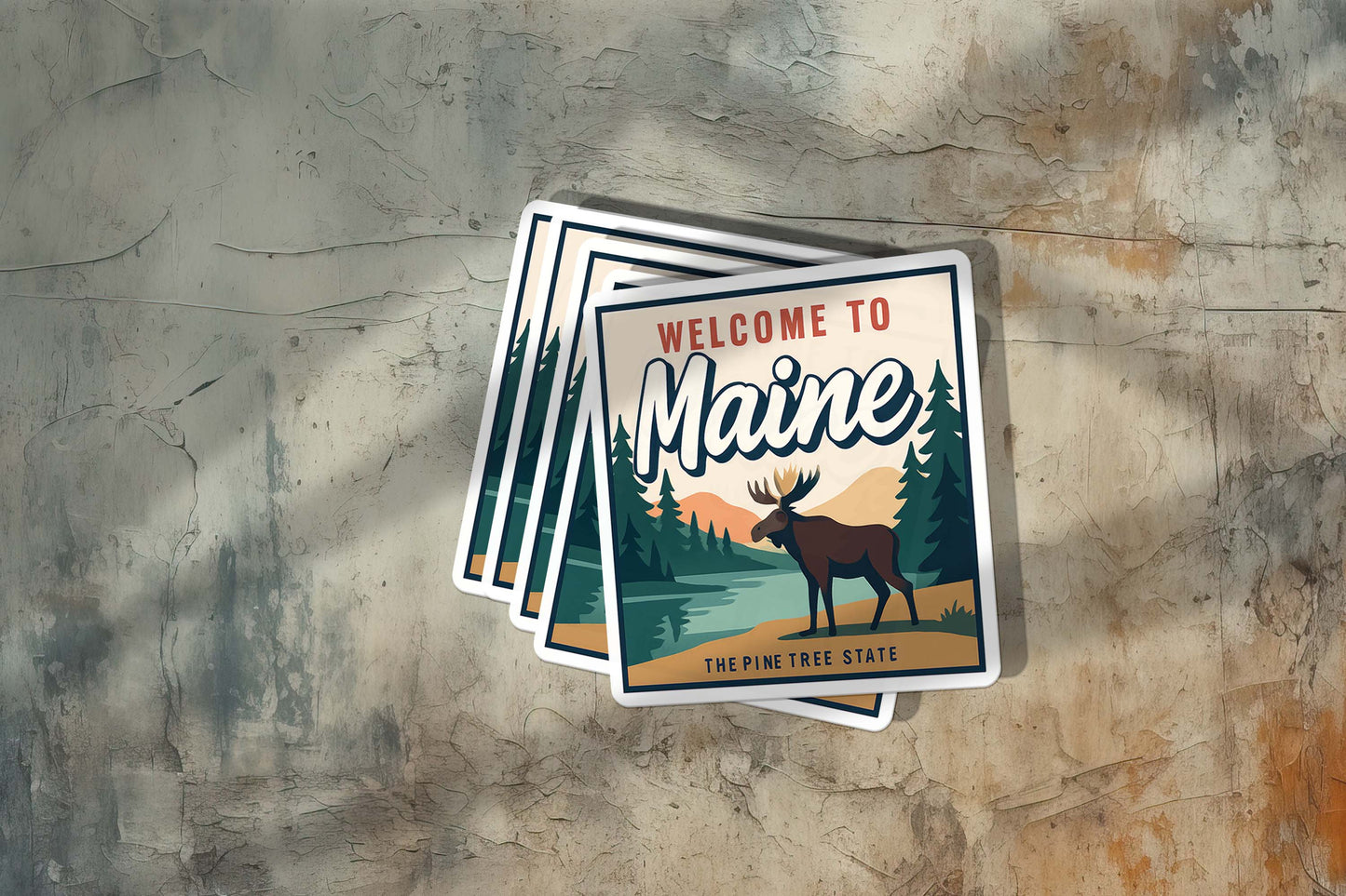 Welcome to Maine Vinyl Sticker – Vintage State Travel Decal