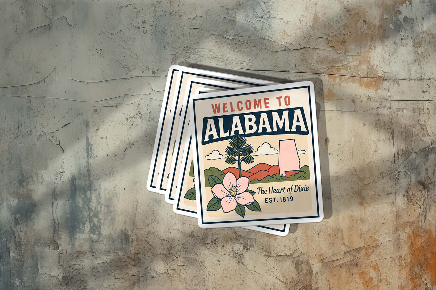 Welcome to Alabama Vinyl Sticker – Vintage State Travel Decal