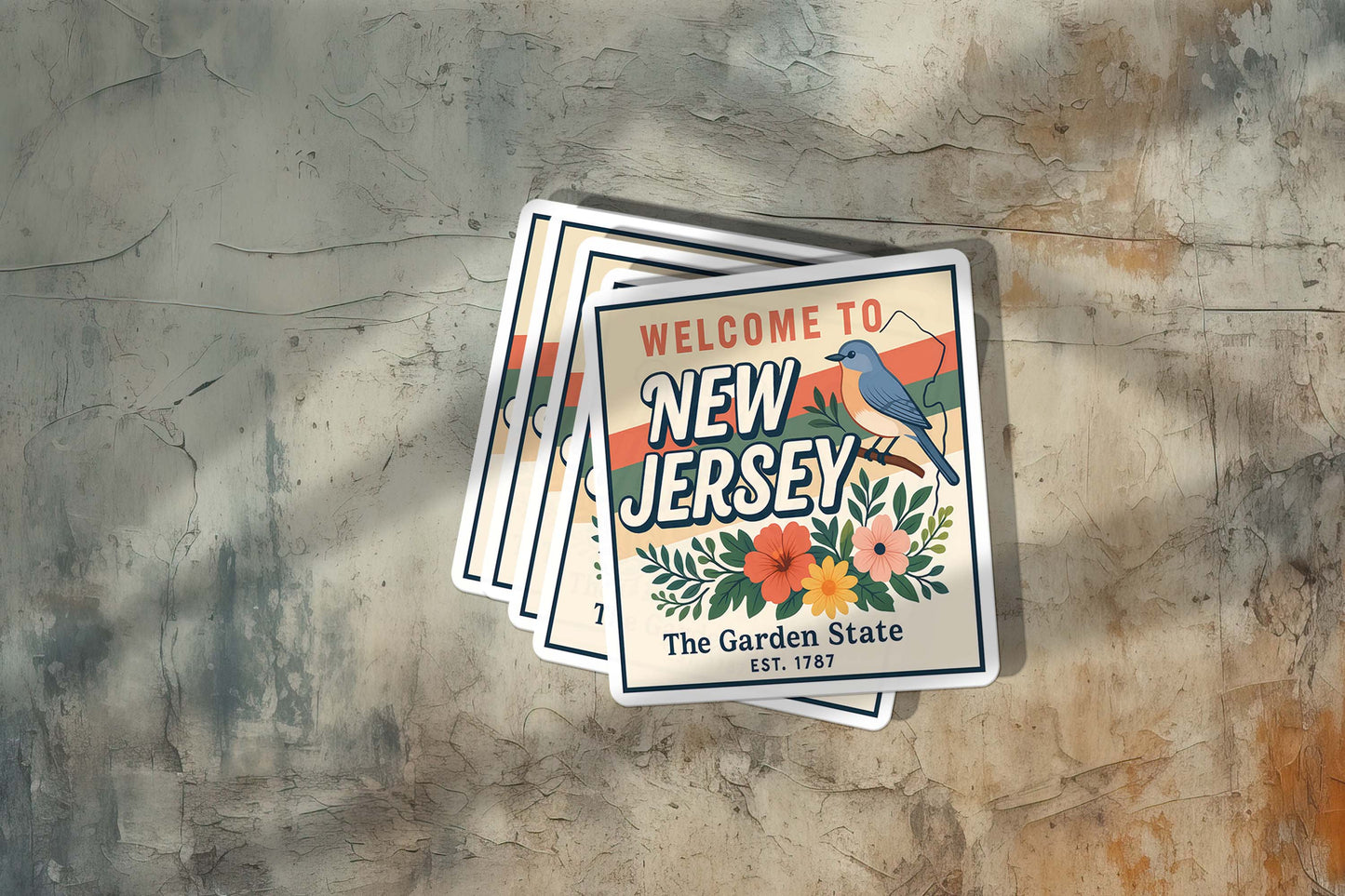 Welcome to New Jersey Vinyl Sticker – Vintage State Travel Decal
