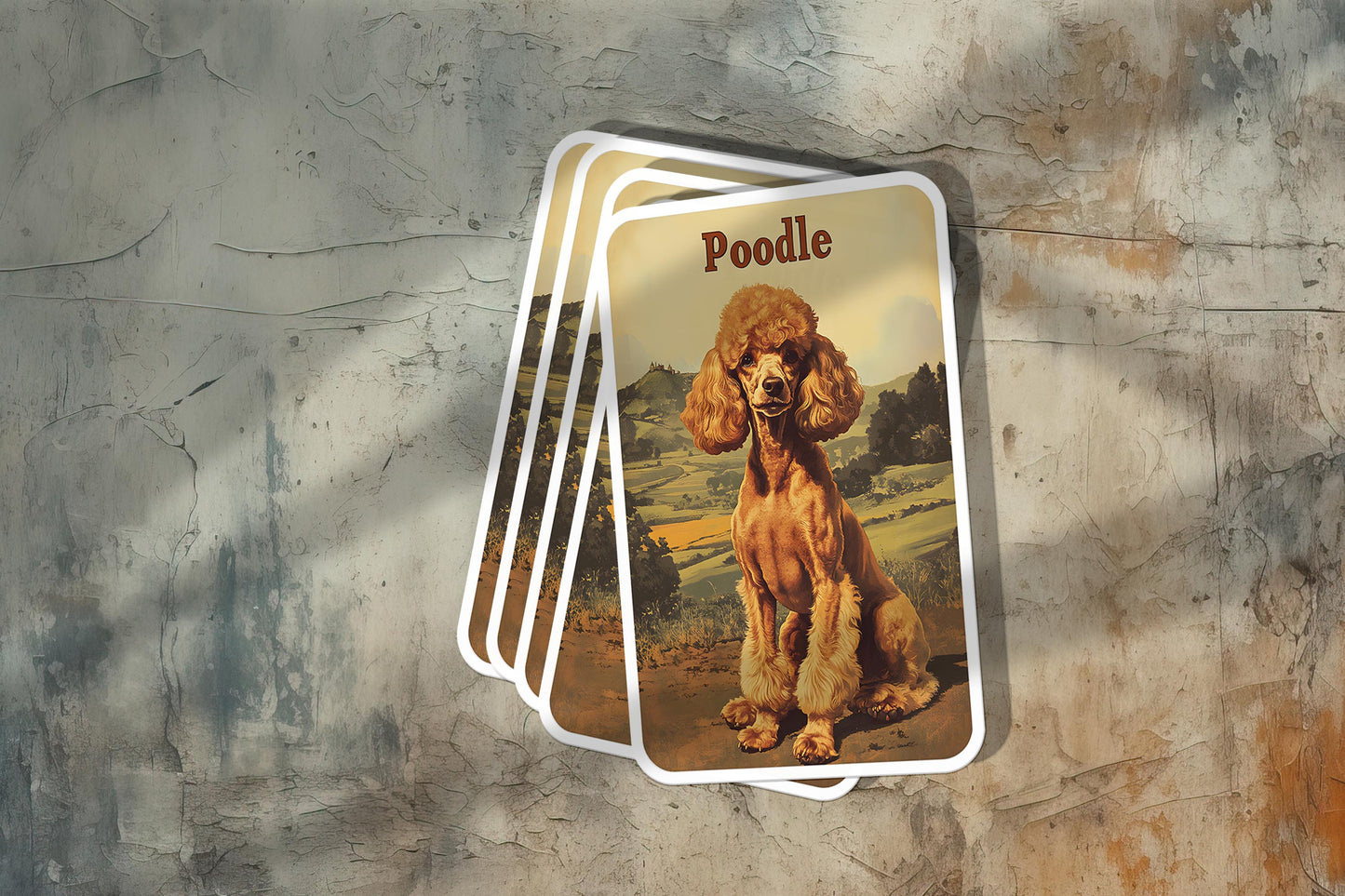 Vintage Poodle Sticker – Durable Vinyl Sticker