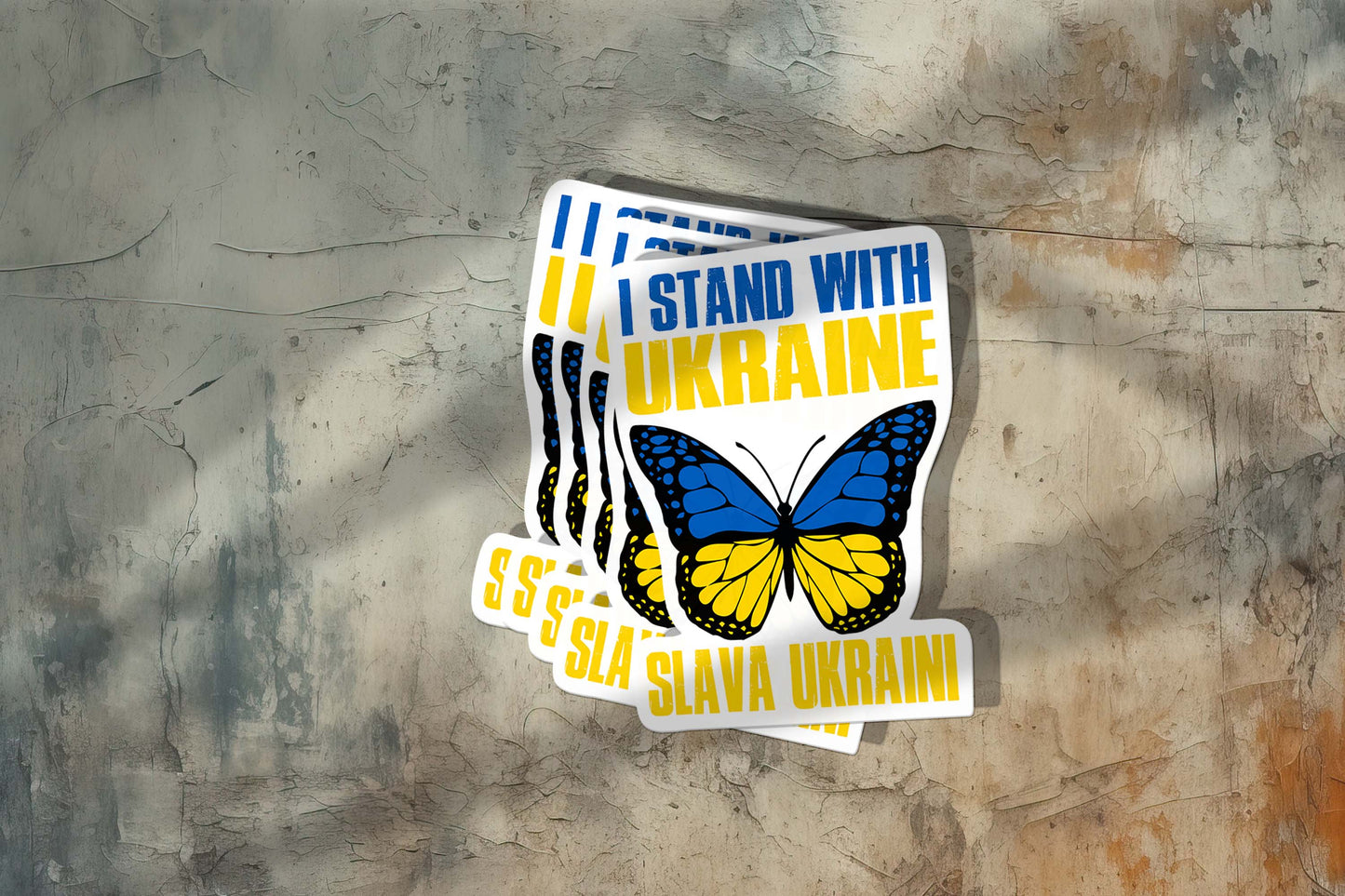 I Stand with Ukraine – Butterfly Vinyl Sticker | Slava Ukraini!
