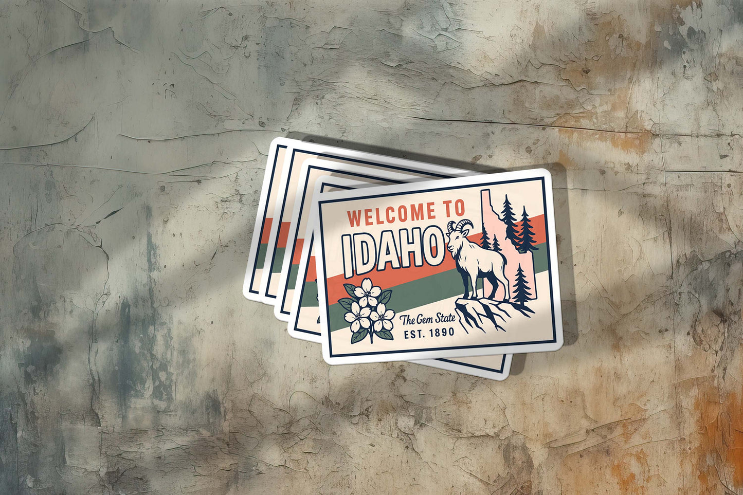 Welcome to Idaho Vinyl Sticker – Vintage State Travel Decal