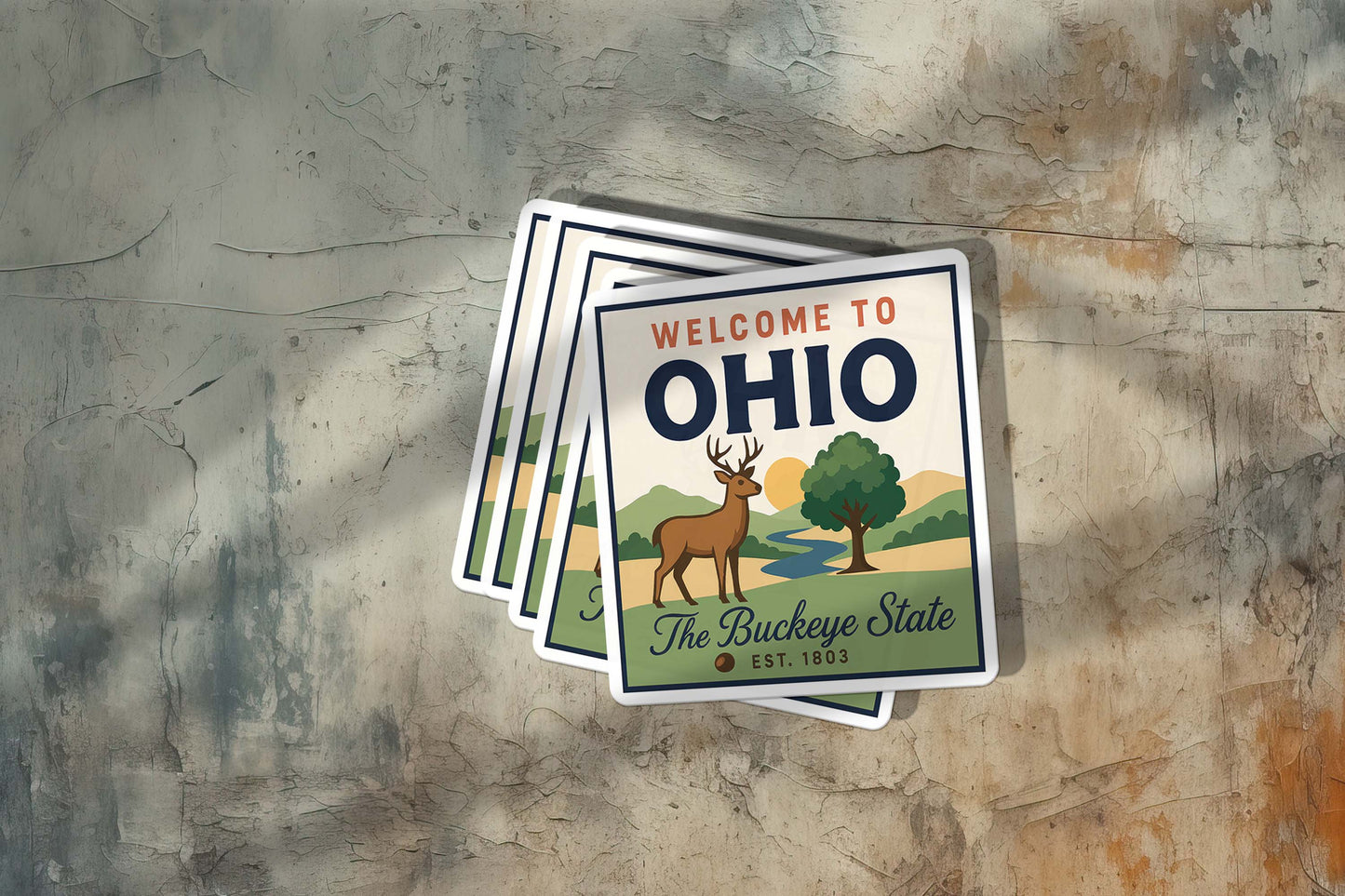Welcome to Ohio Vinyl Sticker – Vintage State Travel Decal