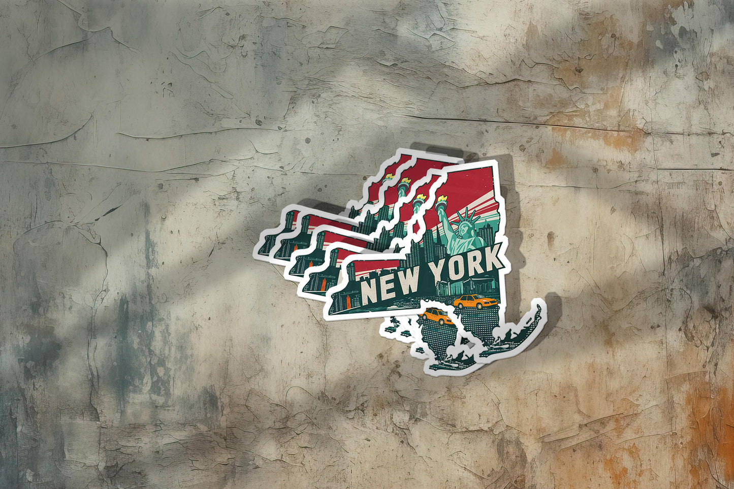 Retro Vinyl State Sticker - New York