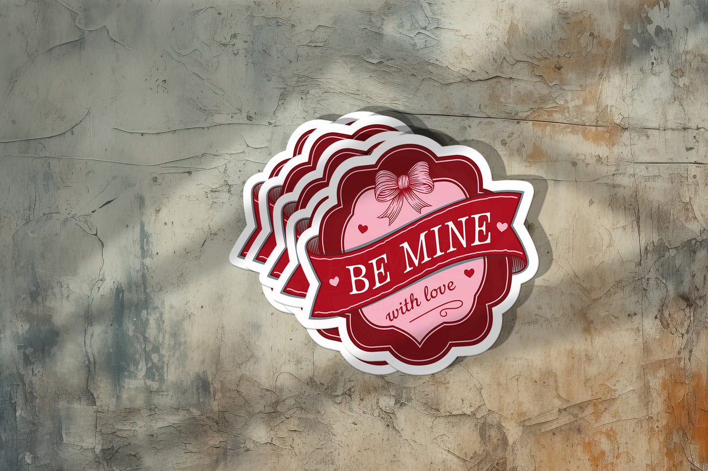 Be Mine With Love Vinyl Sticker