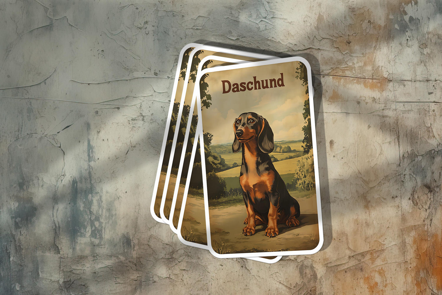 Vintage Daschund Sticker – Durable Vinyl Sticker