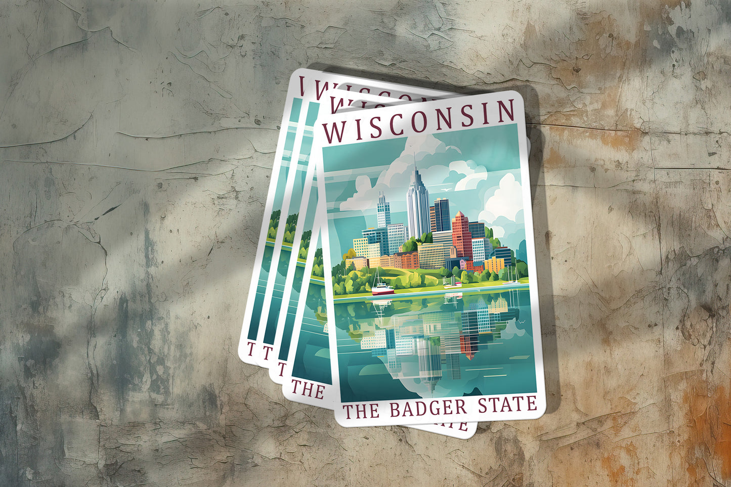 Wisconsin Vinyl Sticker – The Badger State Vintage Travel Decal