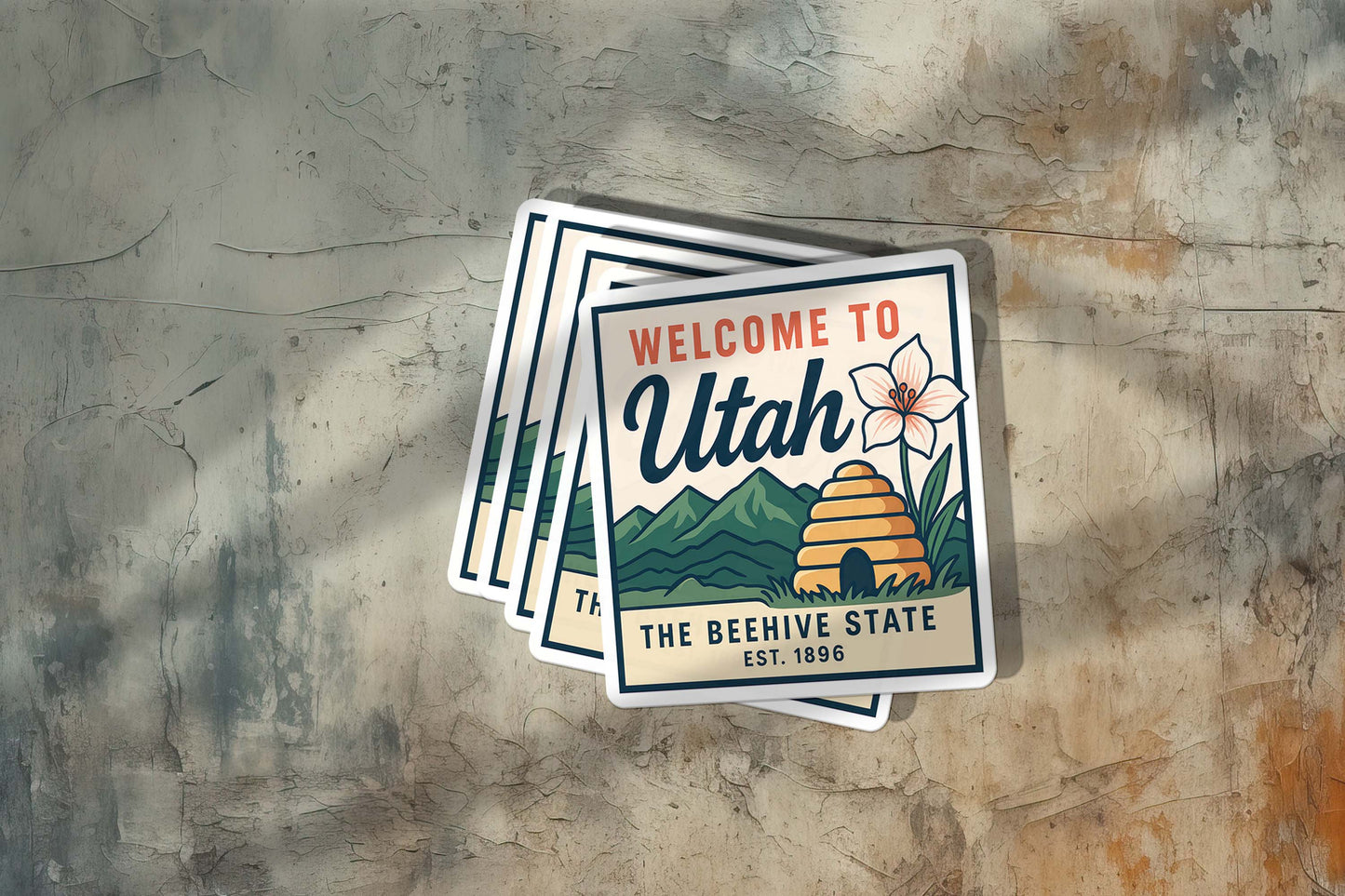 Welcome to Utah Vinyl Sticker – Vintage State Travel Decal