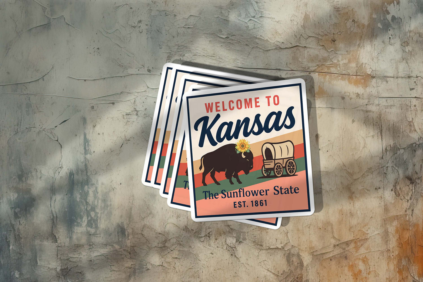 Welcome to Kansas Vinyl Sticker – Vintage State Travel Decal