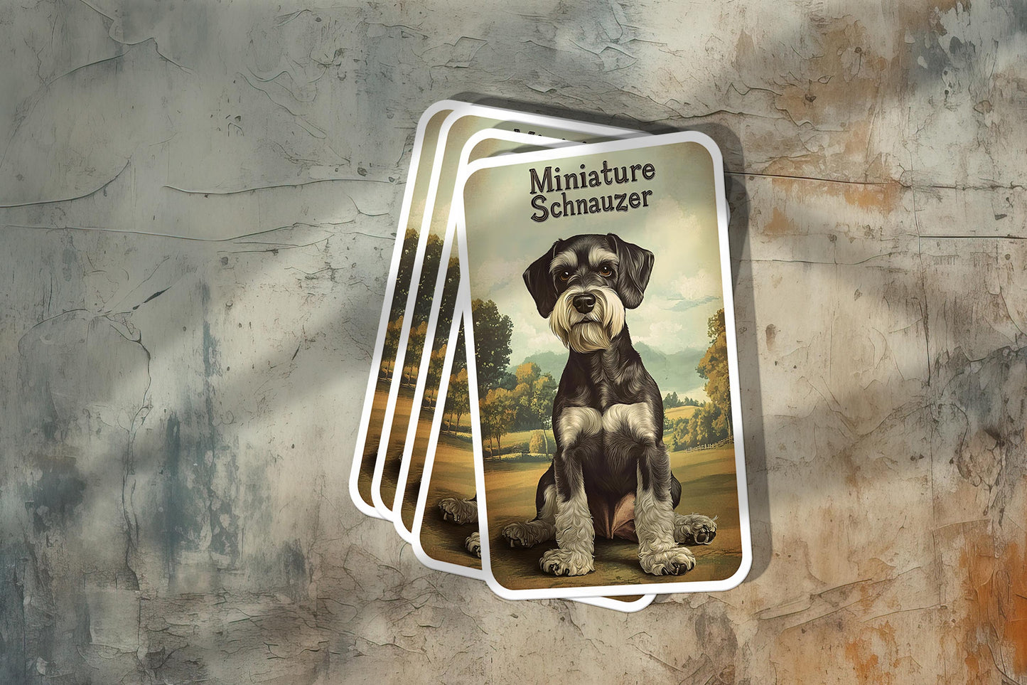 Vintage Miniature Schnauzer Sticker – Durable Vinyl Sticker