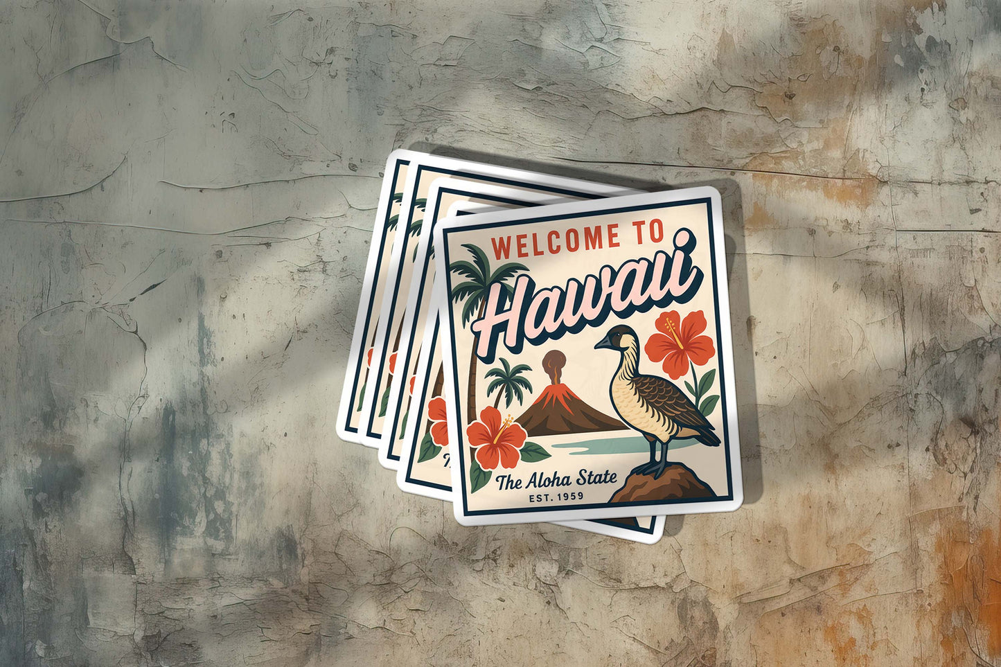 Welcome to Hawaii Vinyl Sticker – Vintage State Travel Decal