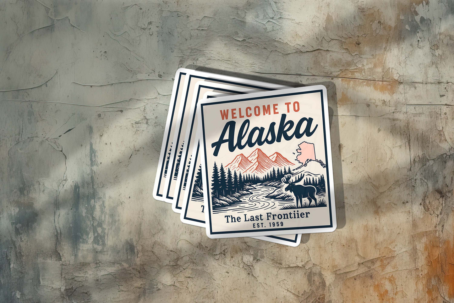 Welcome to Alaska Vinyl Sticker – Vintage State Travel Decal
