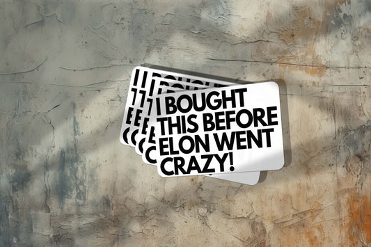 I Bought This Before Elon Went Crazy - Funny Vinyl Sticker