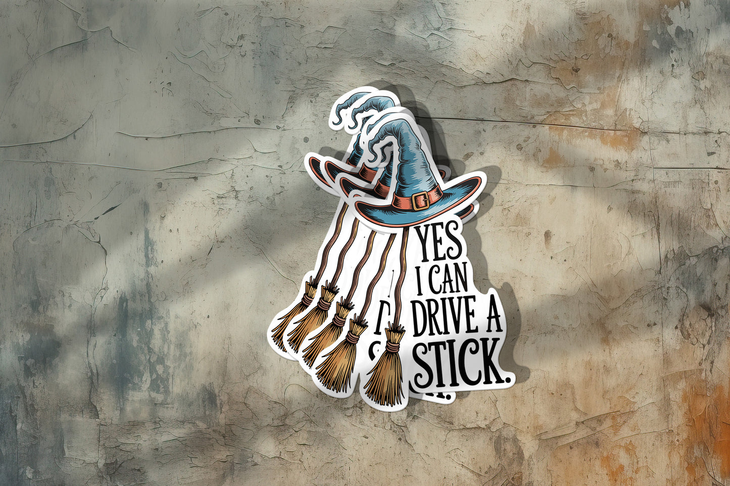 Yes I Can Drive a Stick Vinyl Sticker – Funny Witch Sticker