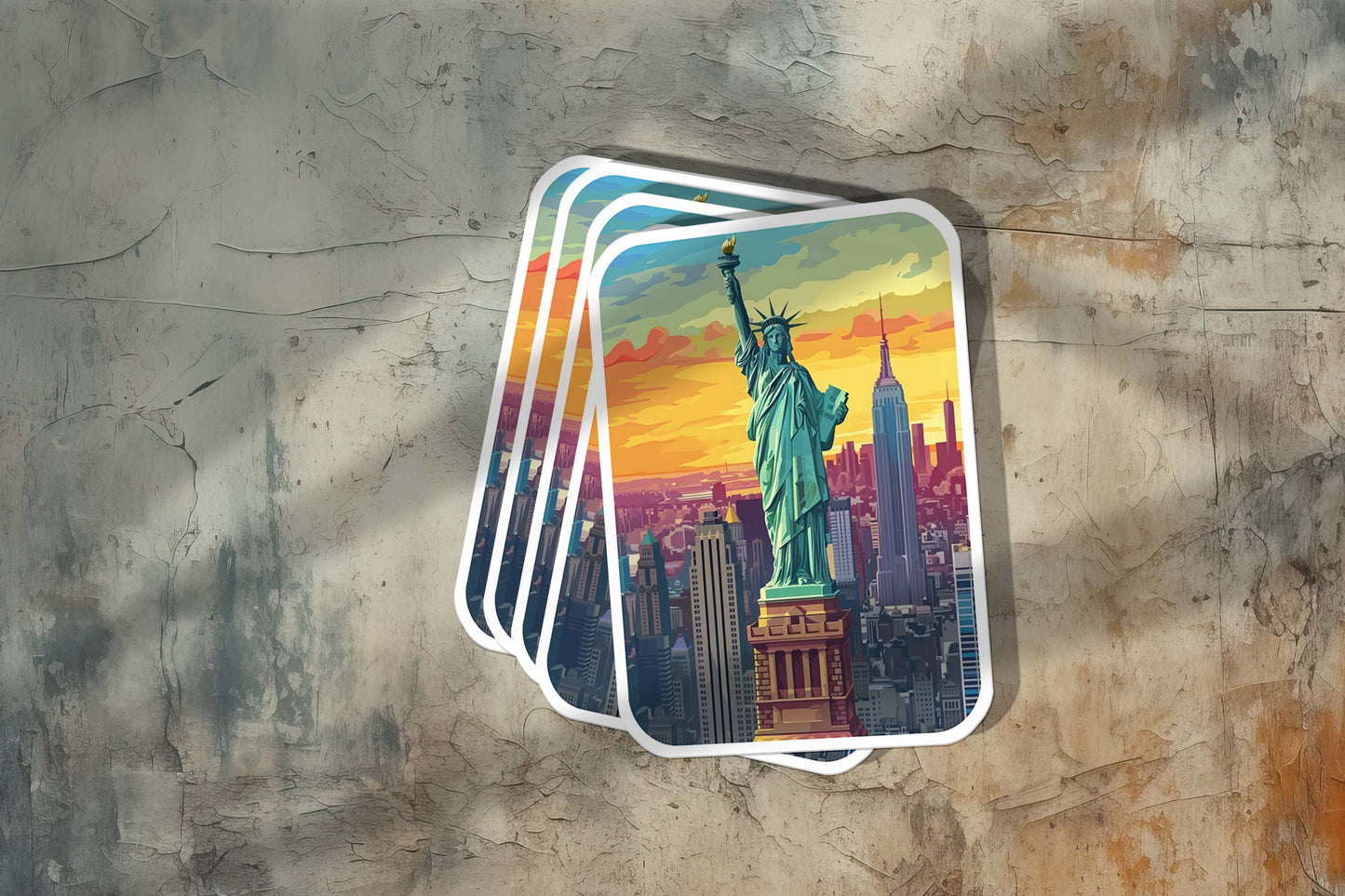 Colorful Statue of Liberty Sticker – Weatherproof Vinyl for Laptops, Cups & Cars